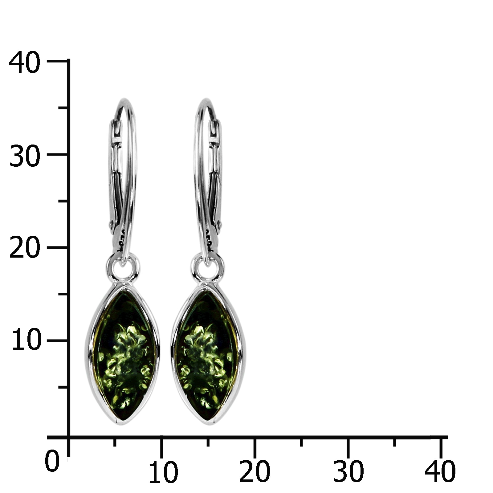 OSTSEE-SCHMUCK Paar Ohrhänger »- Classic 13 x 6 mm - Silber 925/000 - Bernstein«