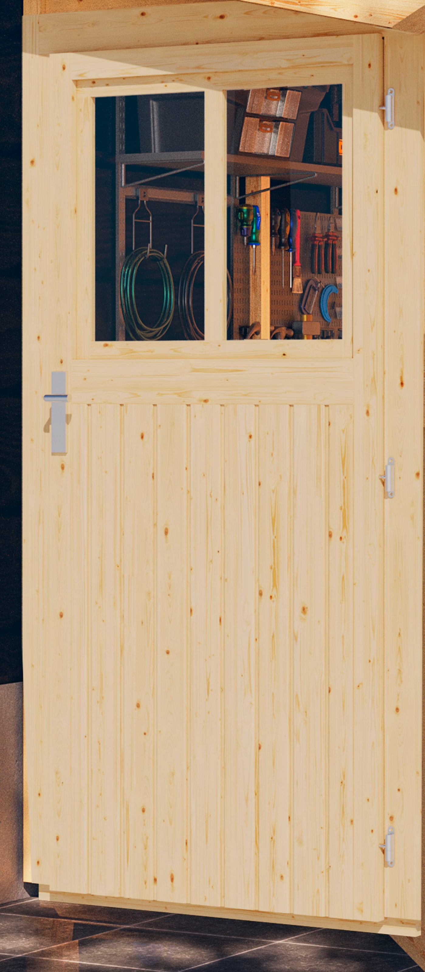 Karibu Gartenhaus »Geißberg« naturbelassen oder terragrau