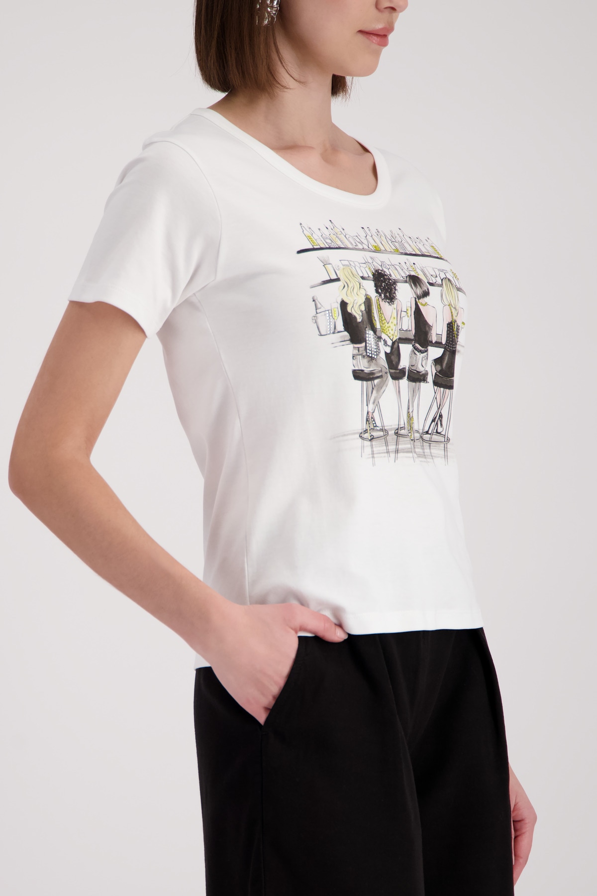 Monari Kurzarmshirt Regular fit mit stilvollem Print