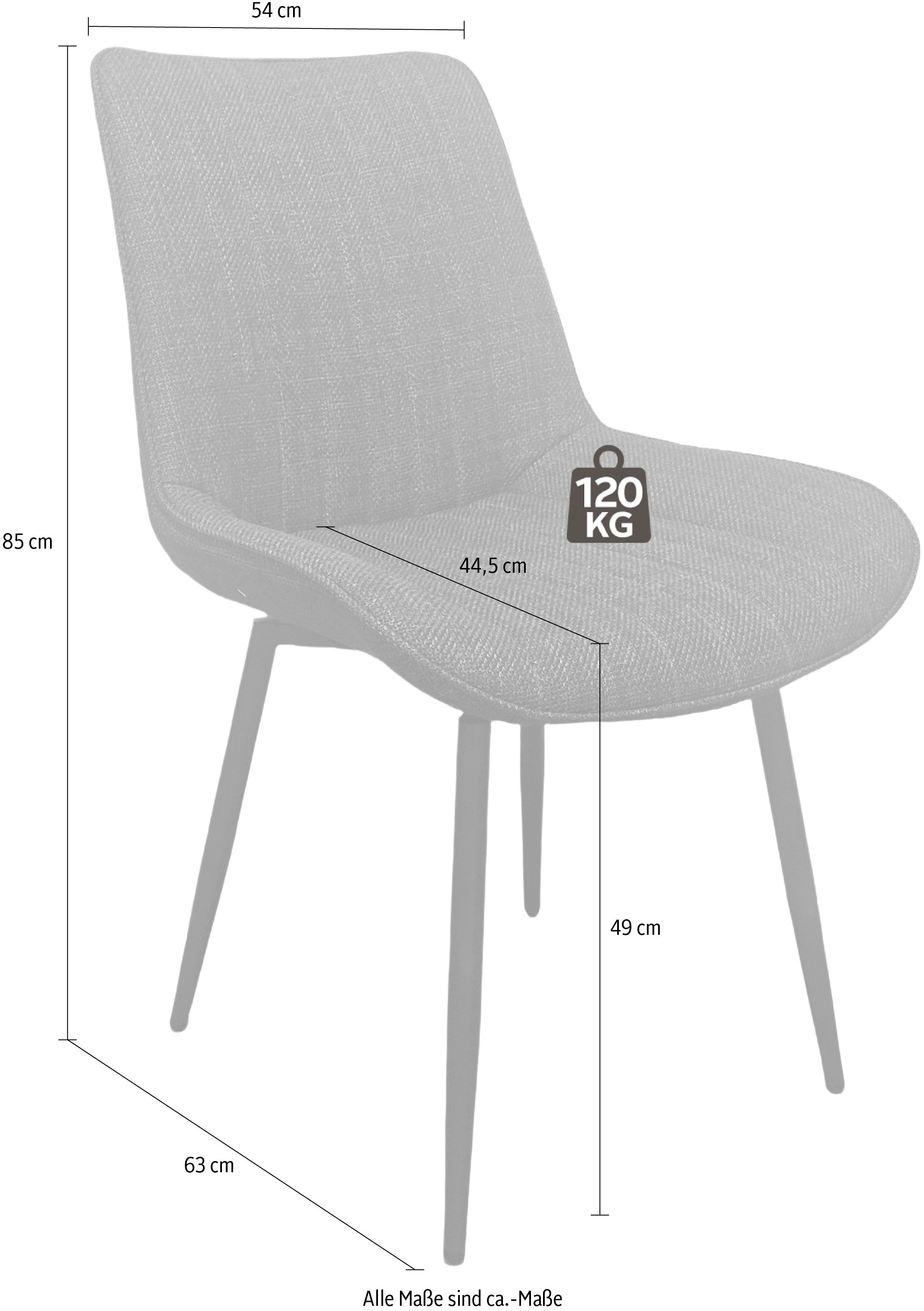 HELA Drehstuhl »Vierfußstuhl BERGEN«, (Set), 4 St., Webstoff, Esszimmerstuhl, XL-Sitzbreite, 360° drehbar