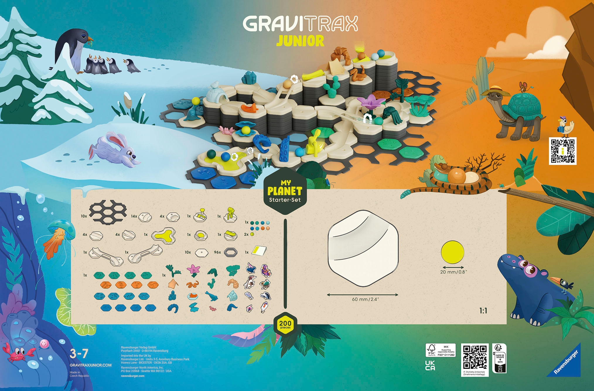 Ravensburger Kugelbahn-Bausatz »GraviTrax Junior Starter-Set XXL Planet«, Made in Europe; FSC® - schützt Wald - weltweit