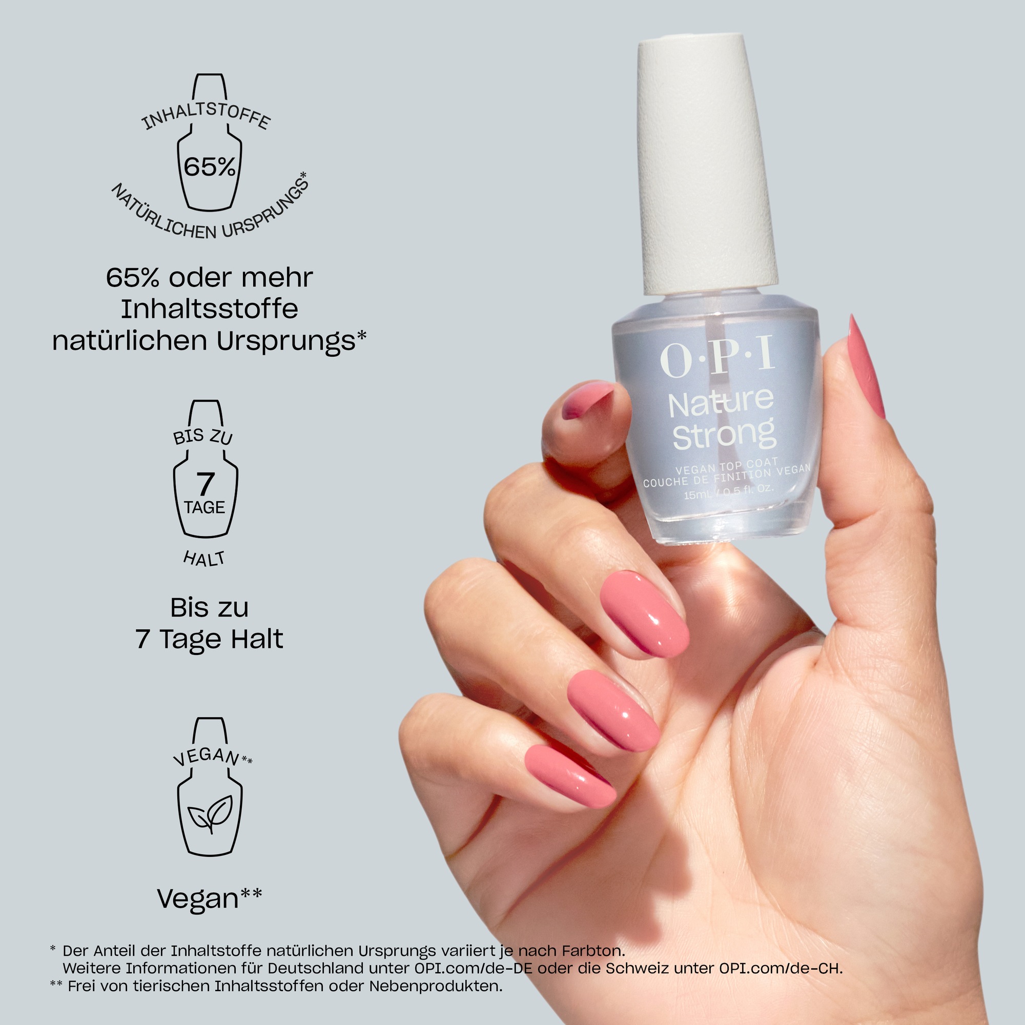 OPI Überlack »Nature Strong Top Coat« glänzend, langhaltend, , schützt vor Farbverlust, makelloses Finish