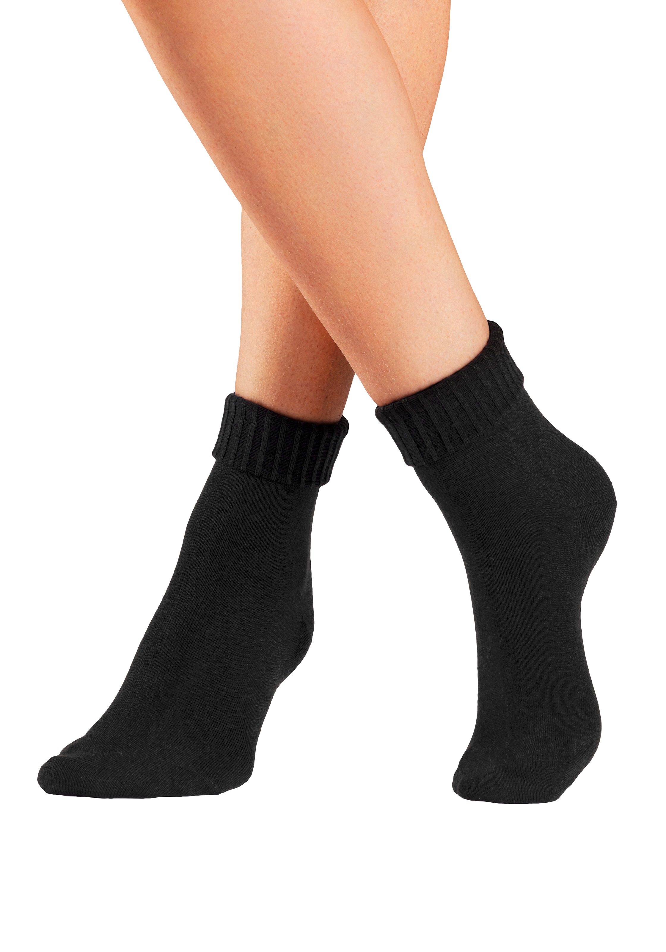Lavana Umschlagsocken, (Packung, 3 Paar), fein gestrickt mit 53% Wolle