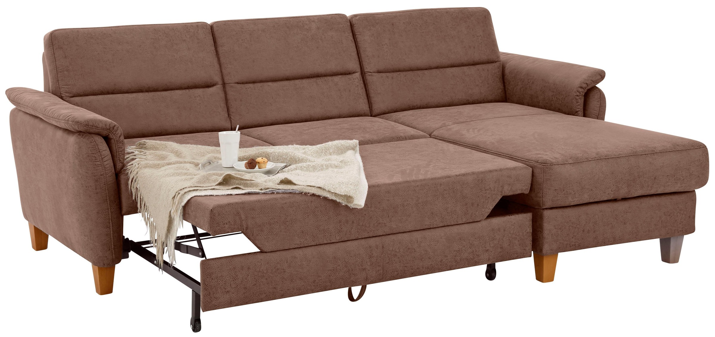 Home affaire Ecksofa »Palmera L-Form«, Federkern, wahlweise mit Bettfunktion und mit/ohne Bettkasten