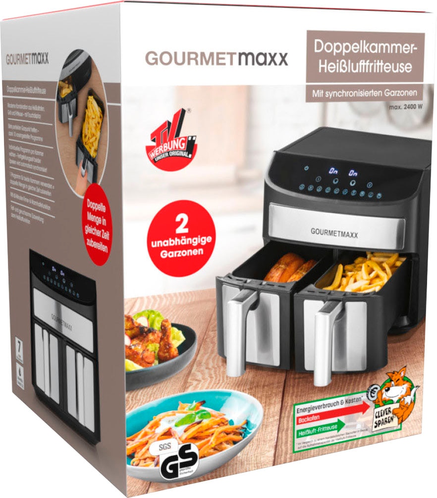 GOURMETmaxx Fritteuse »11339«, 2400 W, Zweikammer, 7l, Edelstahl/anthrazit