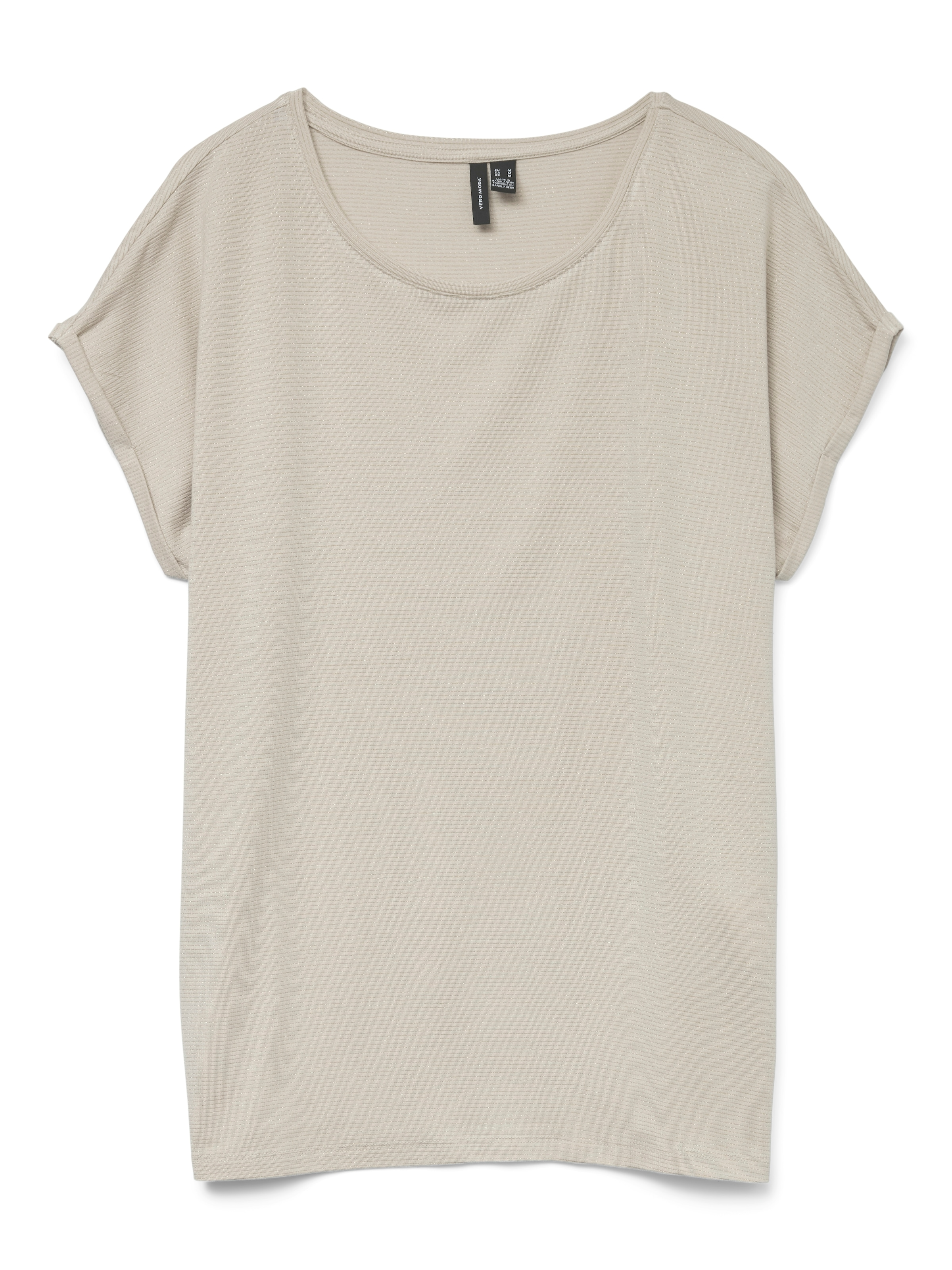 Vero Moda Rundhalsshirt »VMLAVA PLAIN SS TOP LUREX STRIPE«