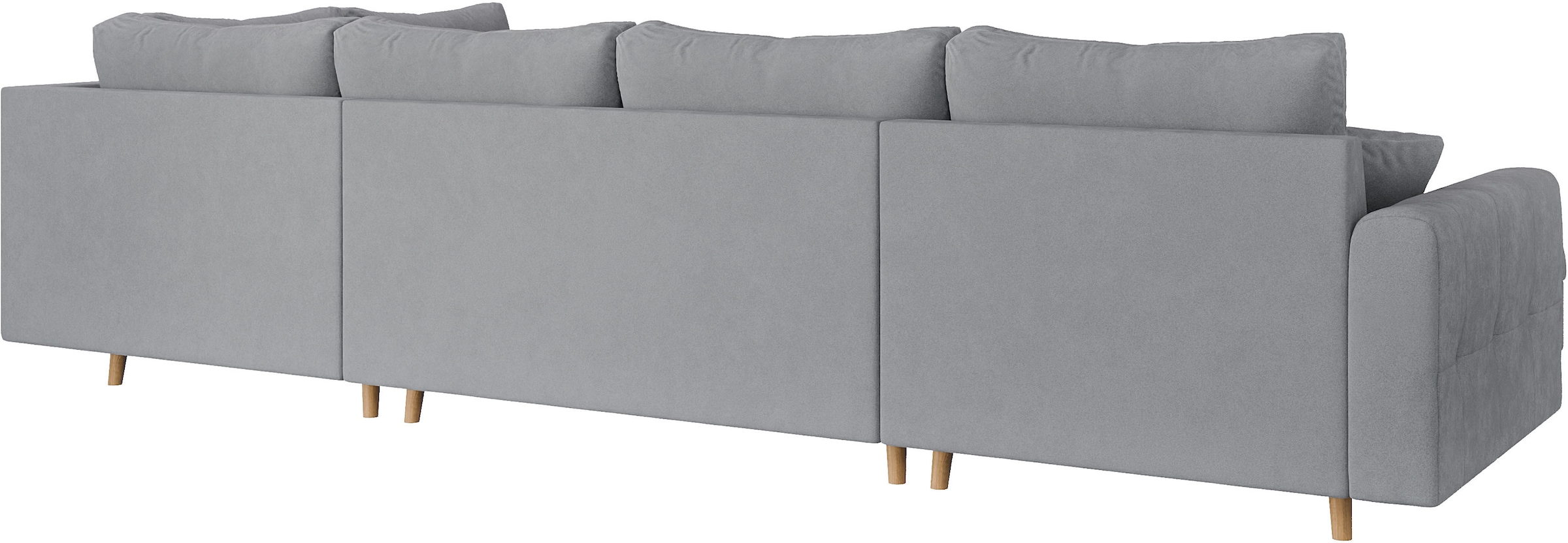 Home affaire Wohnlandschaft »CHARRE U-Form mit Ottomane, Maße B/T/H: 310/161/81 cm«, feine Steppung, lose Rücken- und Zierkissen, auch in Cord und Bouclé