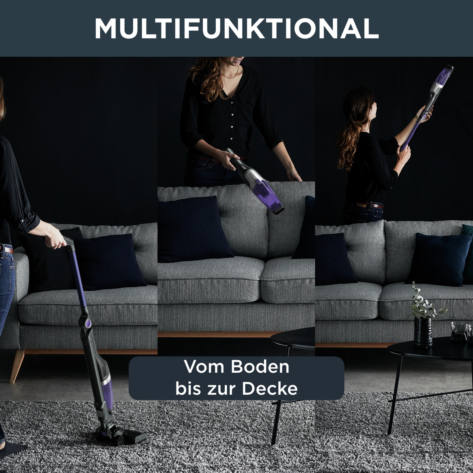 Rowenta Akku-Hand-und Stielstaubsauger »Xtrem Compact, leicht, sehr kompakt, Flex-Gelenk, lange Akku-Laufzeit«, leistungsstark, Bodenladestation, Multifunktionsreinigung, RH1238