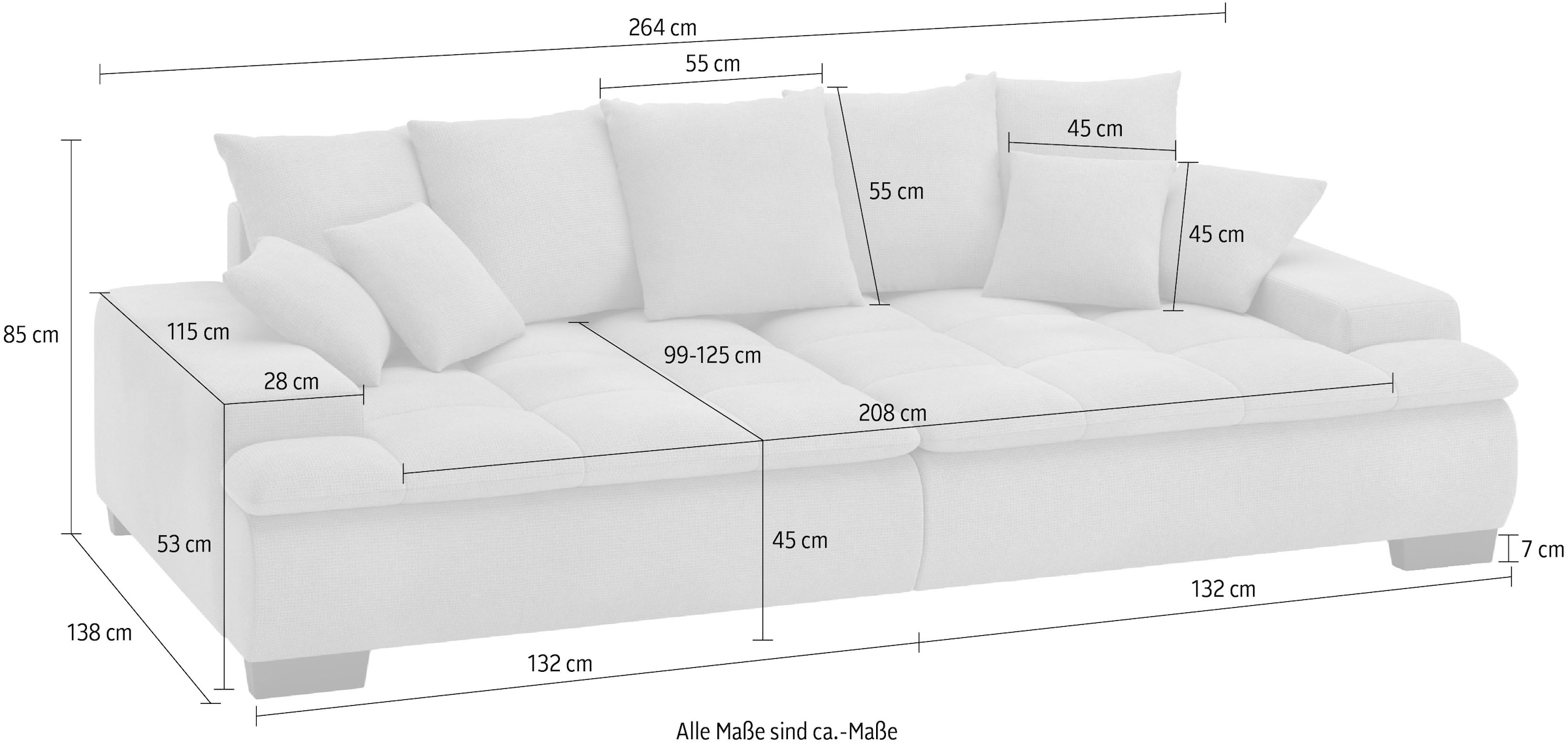 Mr. Couch Big-Sofa »Haiti II«, mit Kaltschaumpolsterung, bis 140 kg belastbar