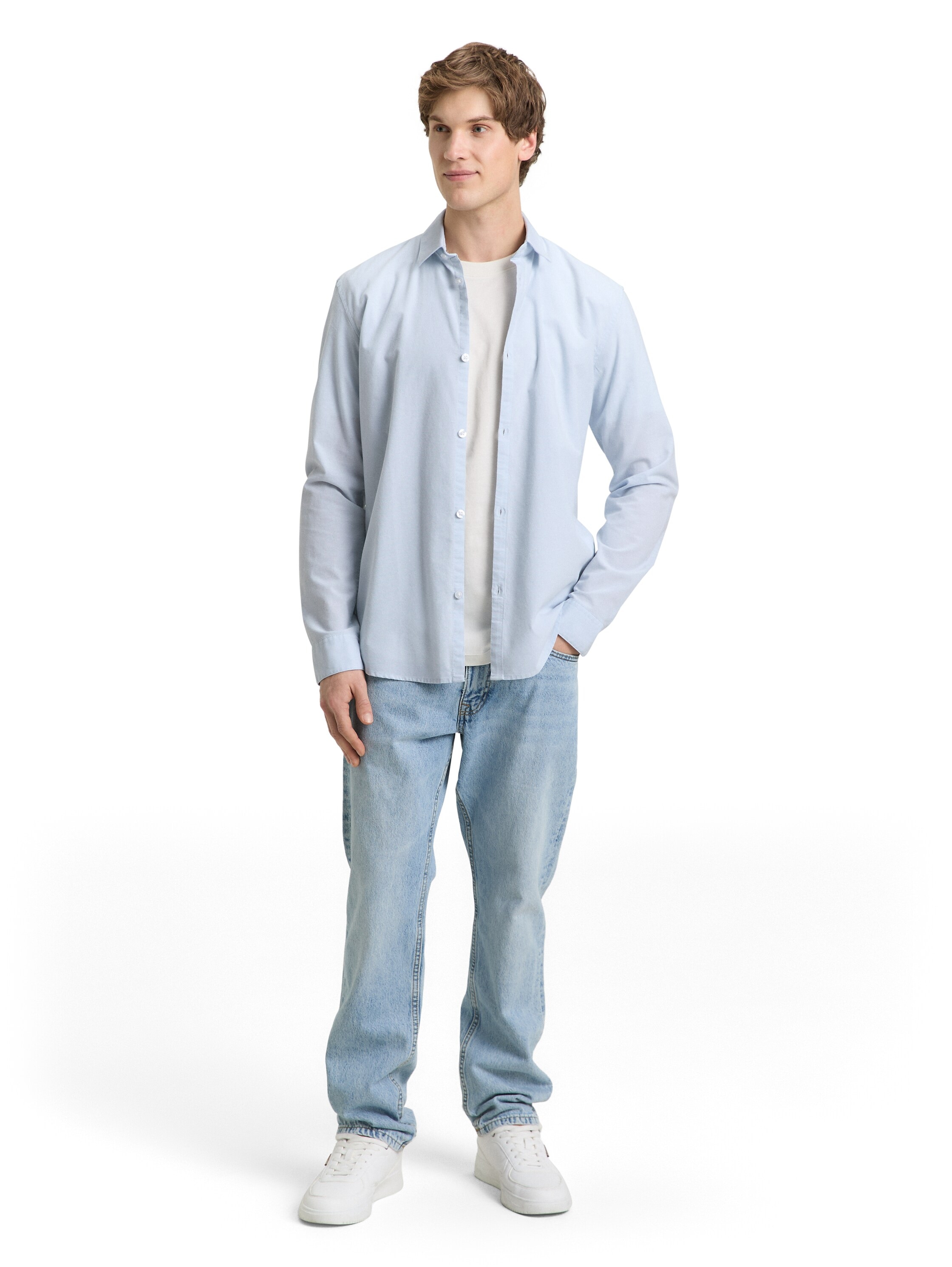 TOM TAILOR Denim Langarmhemd mit Knopfleiste