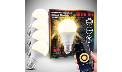 B.K.Licht LED-Leuchtmittel, E27, 4 St., Warmweiß, Smart Home LED-Lampe, RGB, WiFi,... kaufen