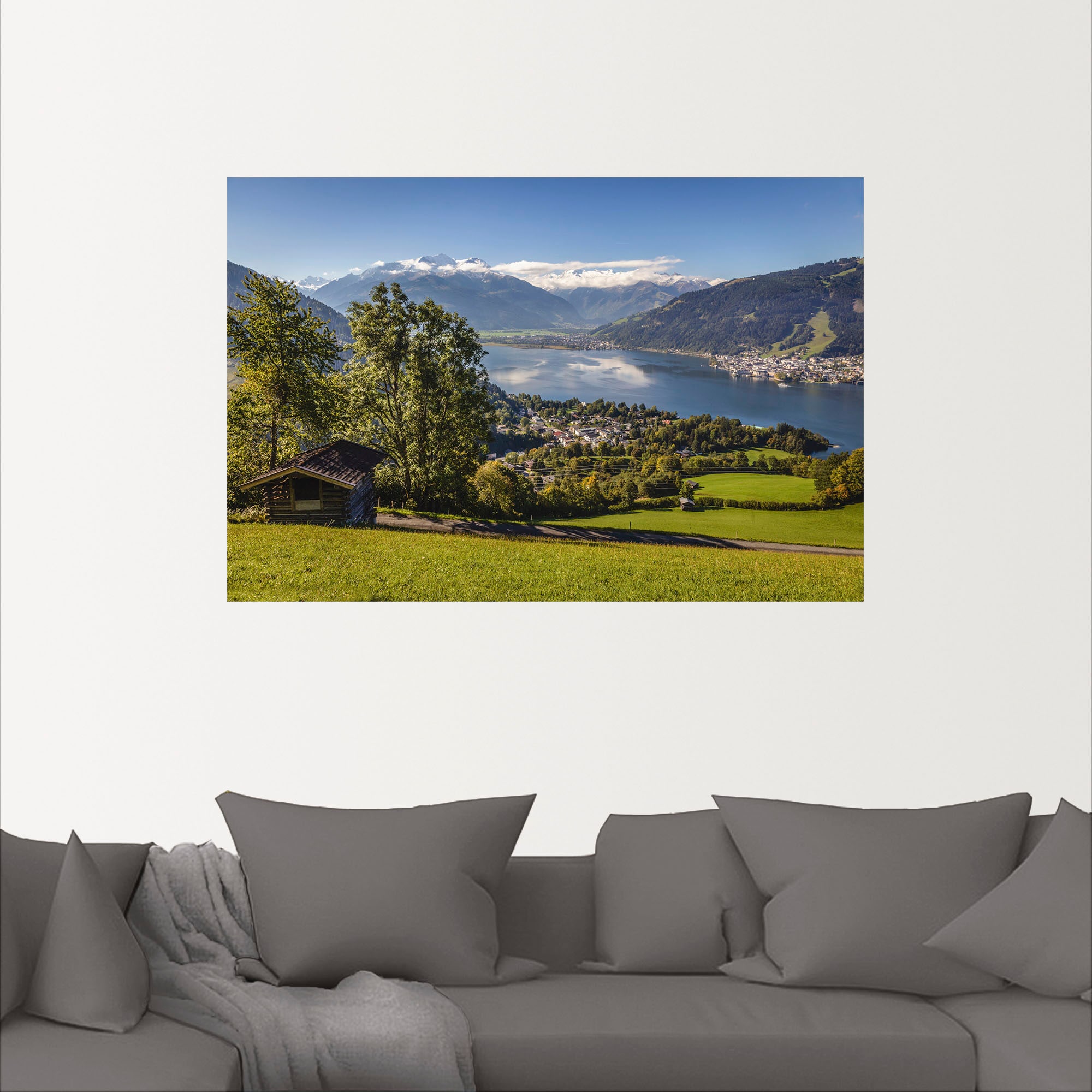 Artland Wandbild »Blick auf den Zeller See«, Berge & Alpenbilder, (1 St.), als Wandaufkleber in verschied. Größen