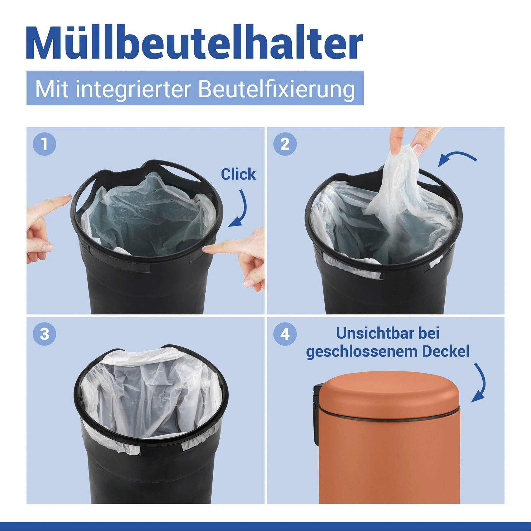 WENKO Kosmetikeimer »Leman« 3 Liter, BxTxH: 17x22,5x25 cm