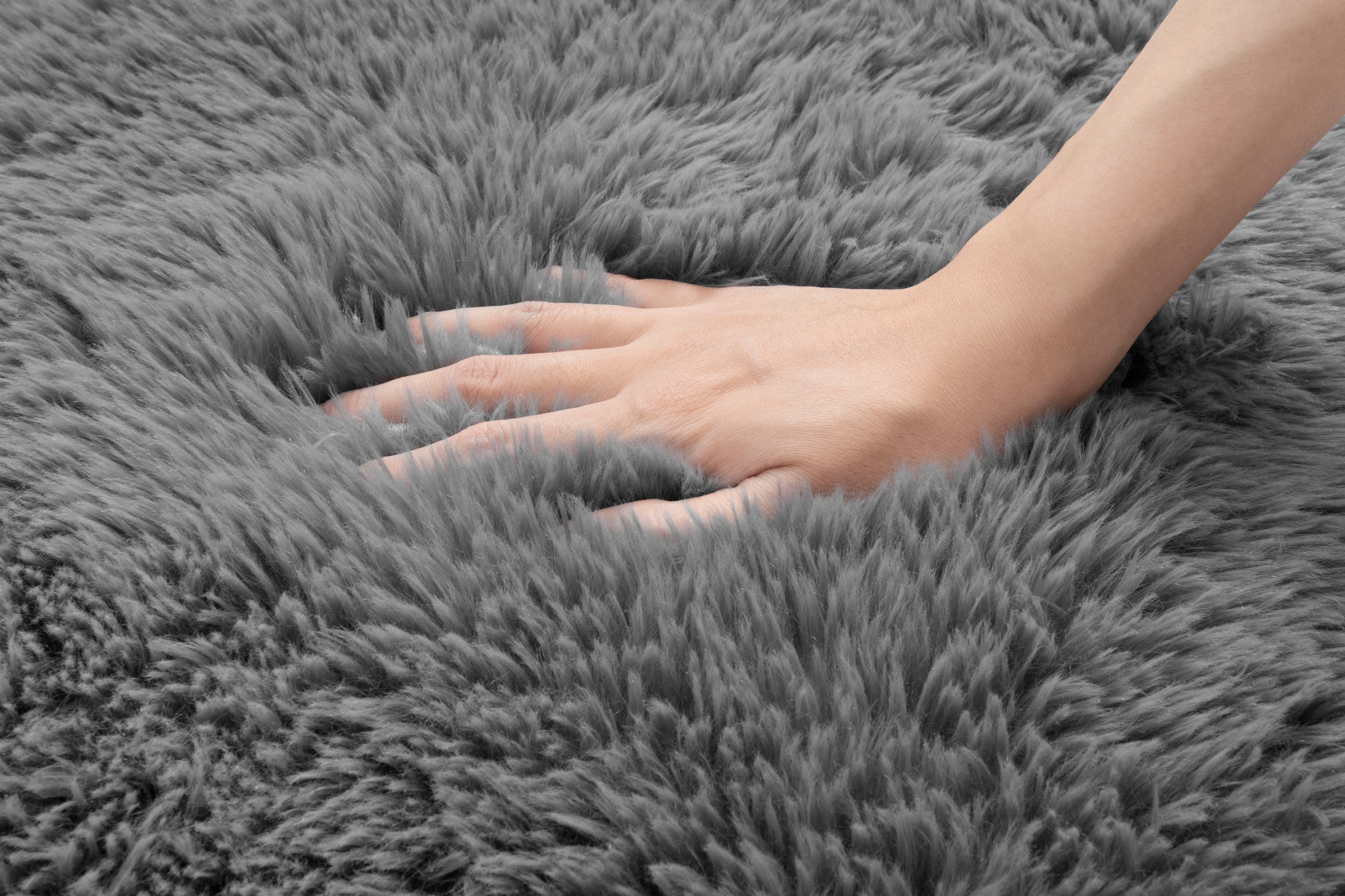 OTTO home Hochflor-Teppich »Silky, besonders weich und kuschelig, sehr dichte Qualität« rechteckig 33 mm Höhe rutschhemmend beschichtet, waschbar, uni, Wohnzimmer, Schlafzimmer