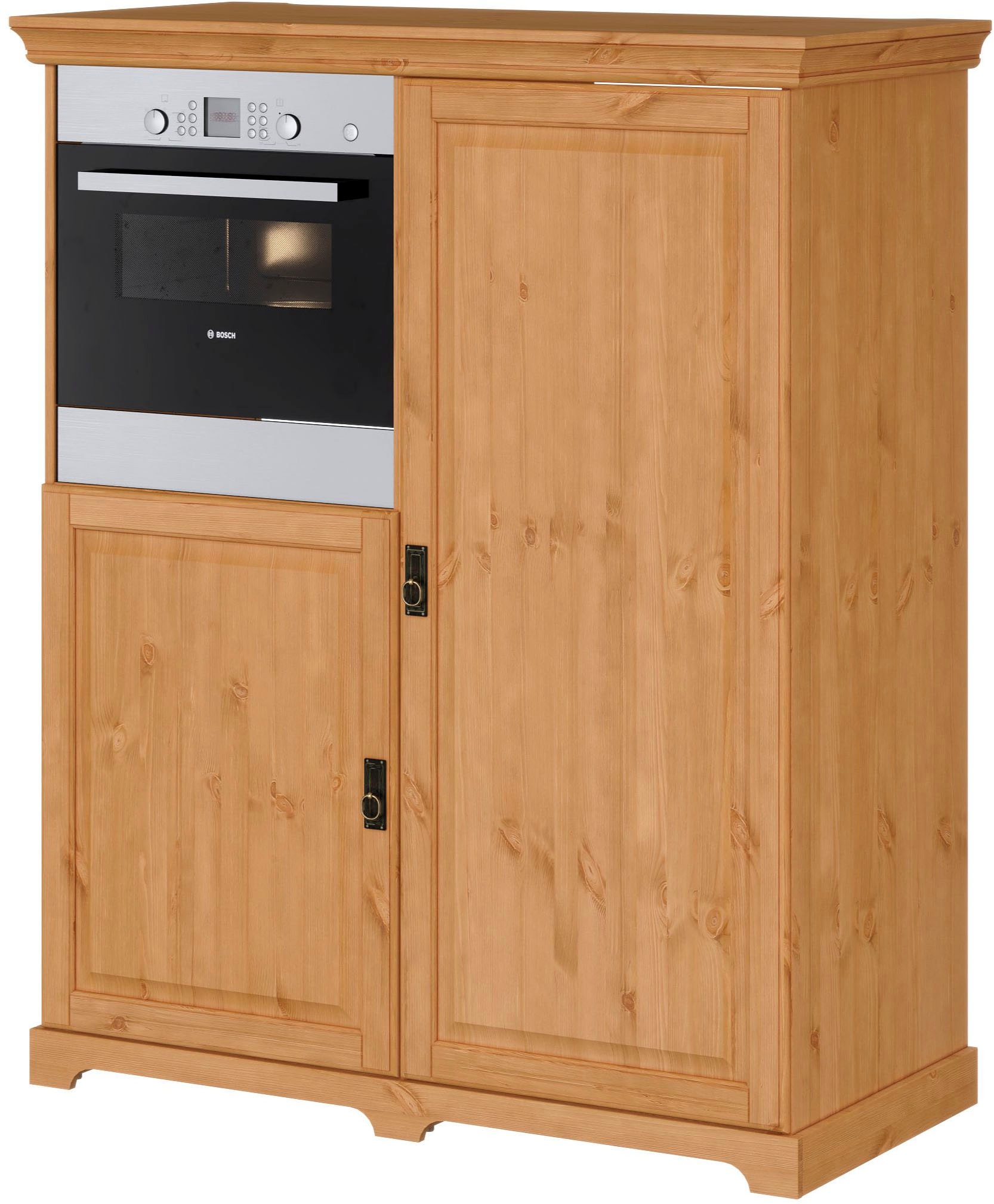 Home affaire Backofen/Kühlumbauschrank »Rügen« Breite 127 cm, Kiefer massiv, Nische für Kühlschrank
