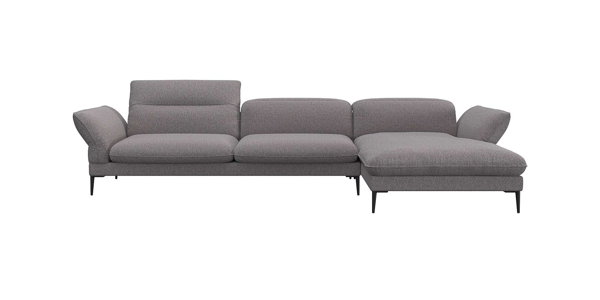 FLEXLUX Ecksofa »Salino, Funktionssofa mit Recamiere, Relaxsofa, Ecksofa«, Sofa mit Arm- und Kopfteil-Verstellungen, Kaltschaum & Stahl-Wellen