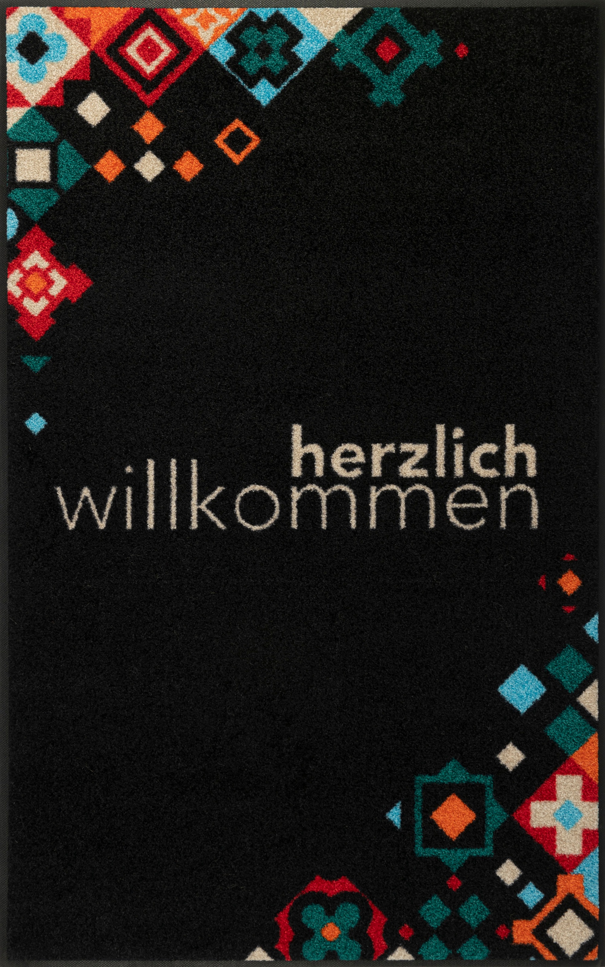 by Mosaik bunt«, Teppich rechteckig »Willkommen Kleen-Tex wash+dry