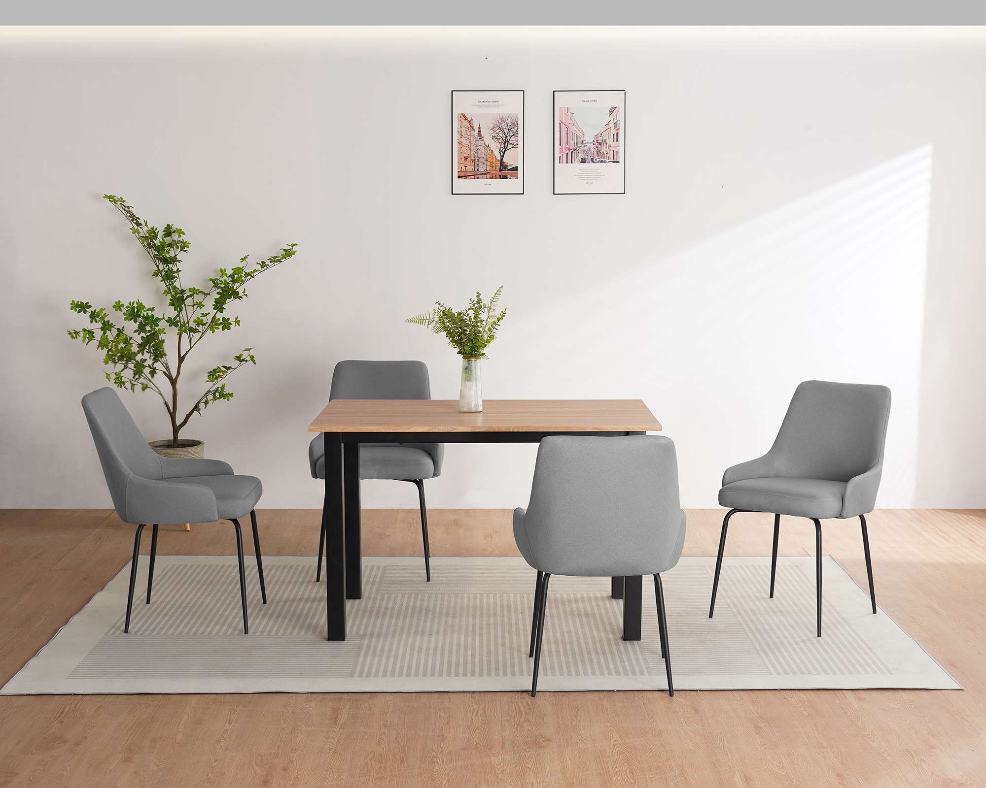 OTTO home Esszimmerstuhl »Cillian« () 1 Stk.pflegeleichter Webstoff, schwarze Metallbeine, Sitzbreite 46 cm