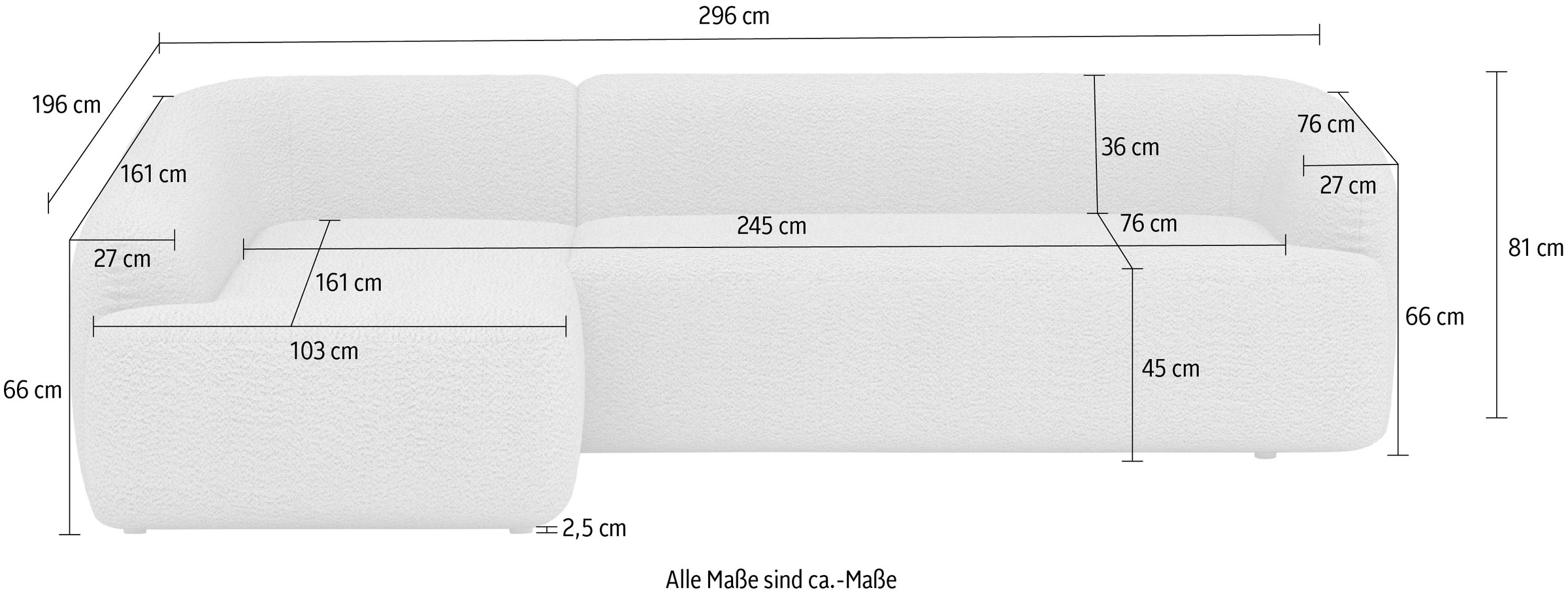 INOSIGN Ecksofa »Nergal, Einzelsofa oder L-Form«, Modernes Design, schlichte Optik, stilvoller Blickfang im Wohnzimmer