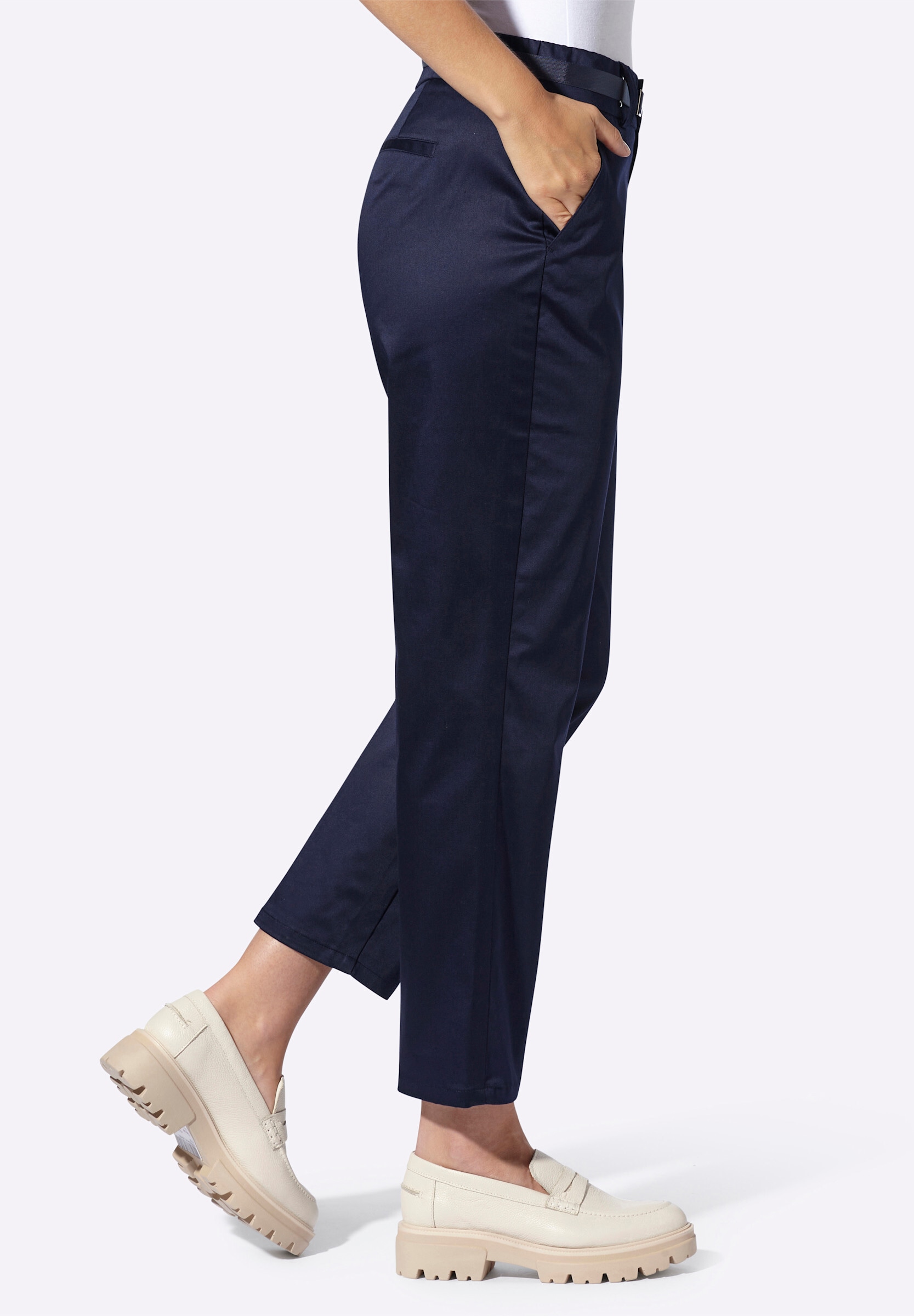 heine Stoffhose »Chinohose Chinohose mit dezentem Glanz«