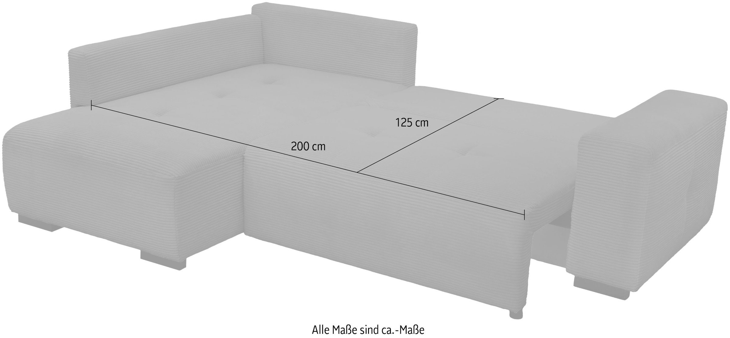 exxpo - sofa fashion Ecksofa Ottomane beidseitig montierbar,inkl. 6x Rückenkissen und 2x Zierkissen