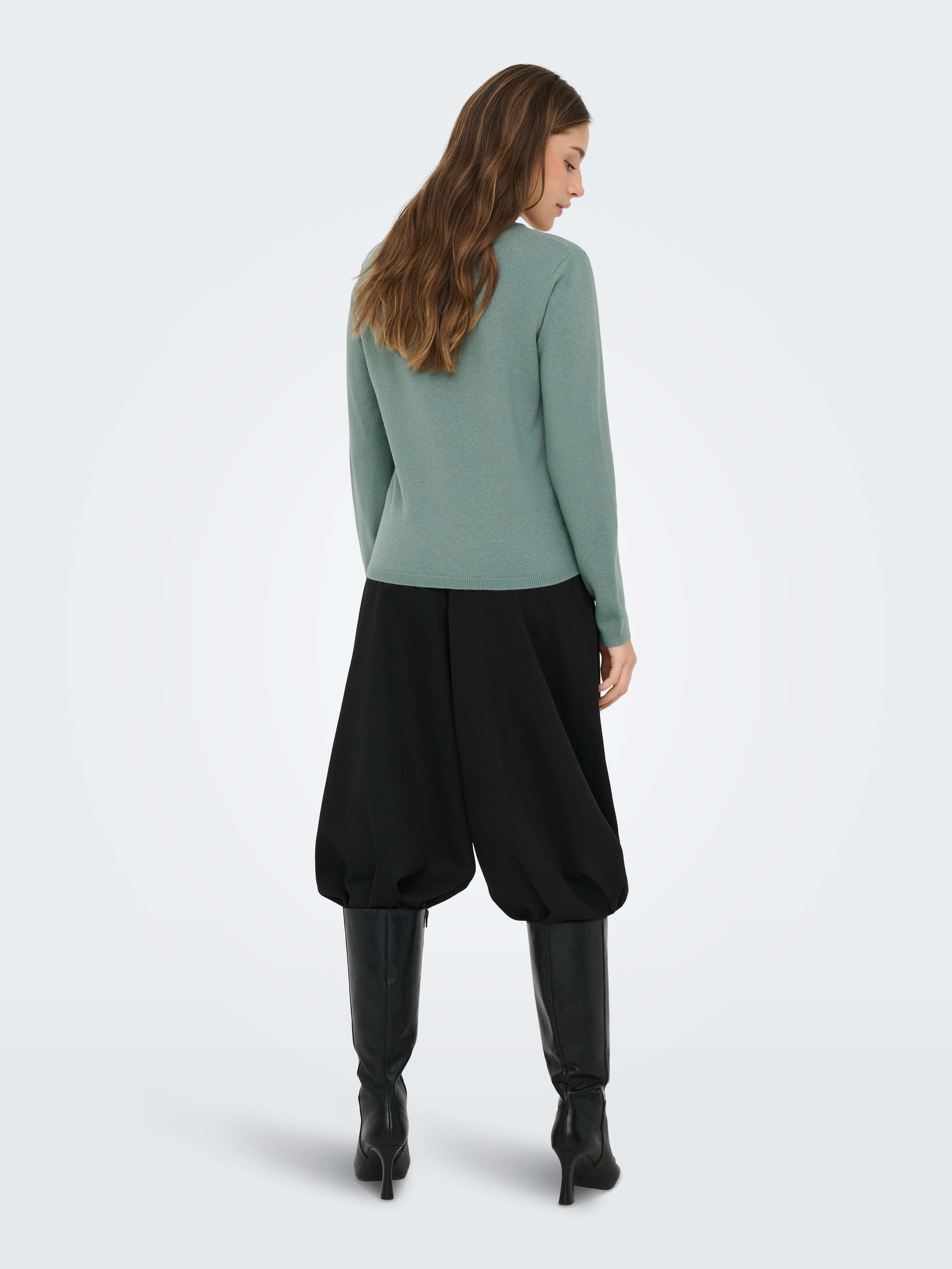 ONLY V-Ausschnitt-Pullover »ONLLOYAL LIFE LS V-NECK PULLO KNT NOOS« Materialmix