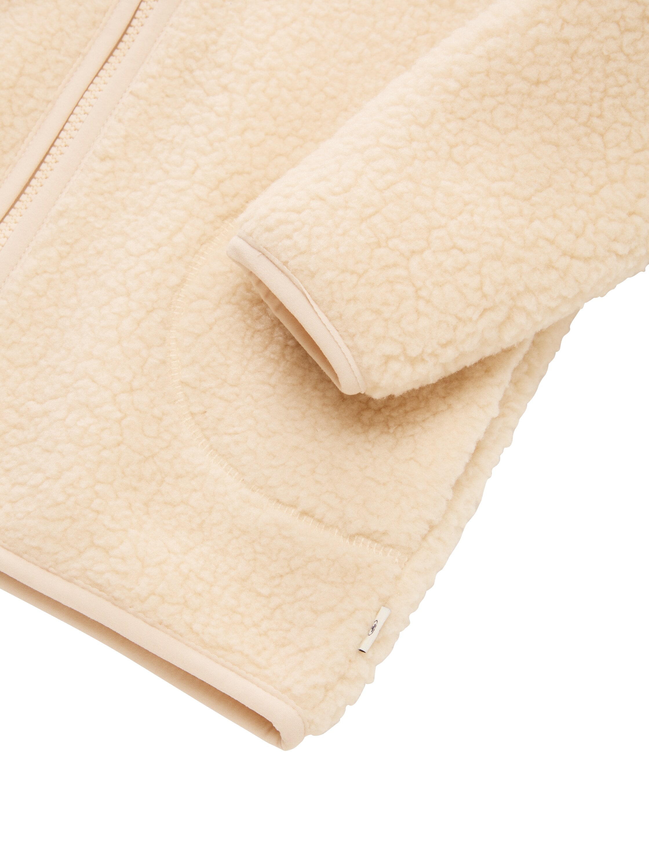 TOM TAILOR Sweatjacke Teddy-Plüsch, mit Stehkragen