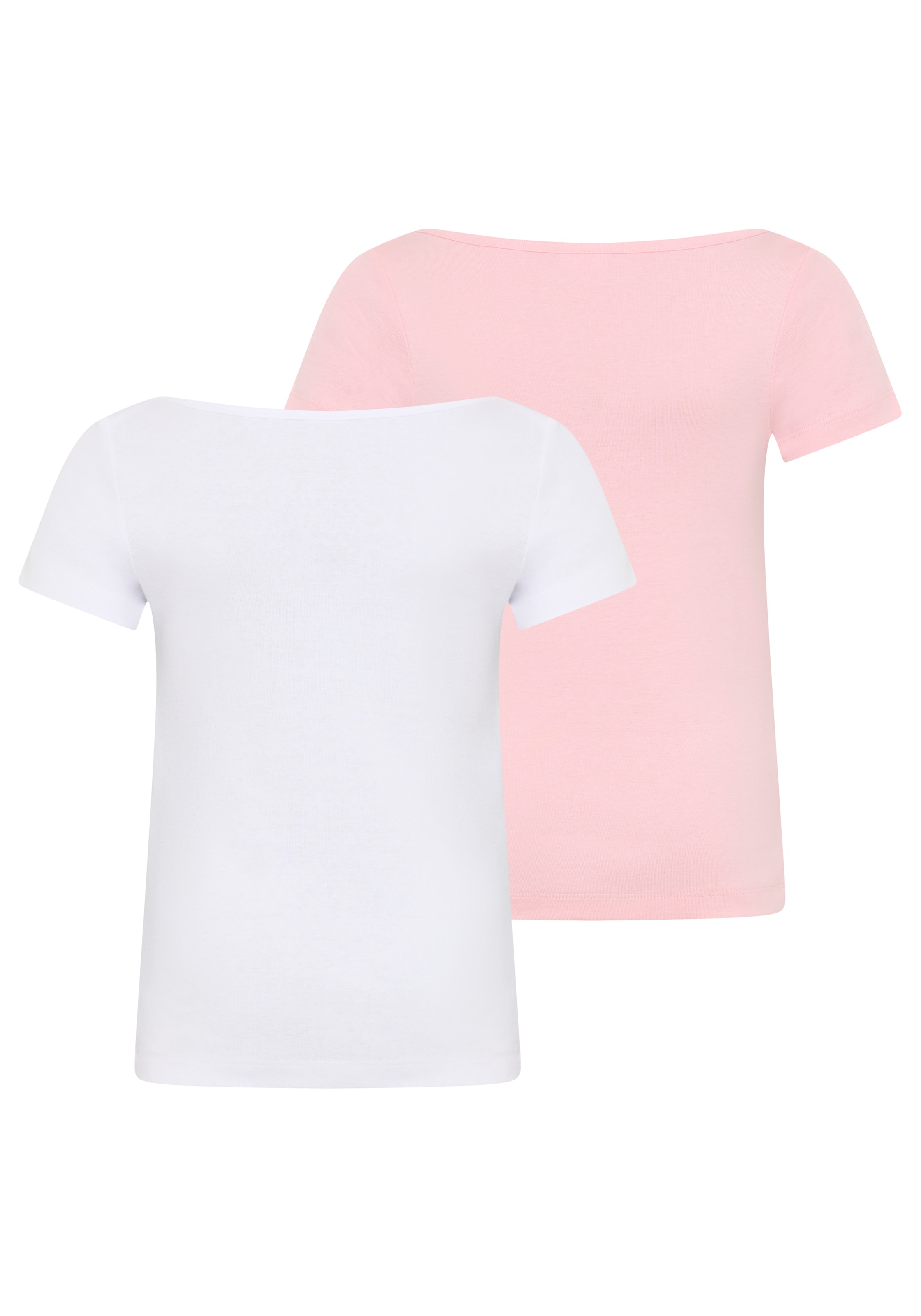 KangaROOS T-Shirt »2er Pack T-Shirts mit modischen Ausschnitt« Packung, 2, 2 tlg. Basic Schnitt, Kurzarm, U-Boot-Ausschnitt, aus Baumwolle