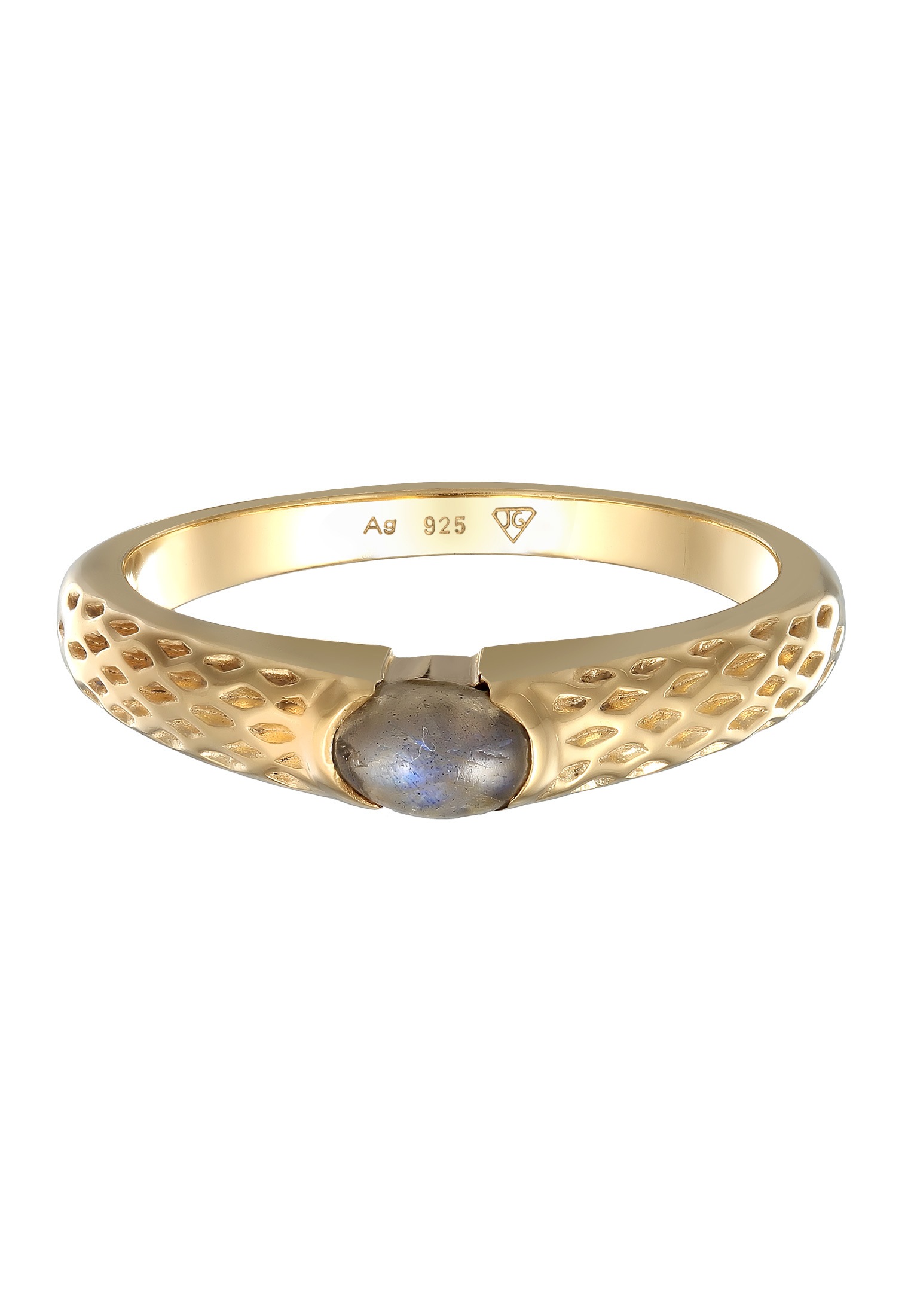Kuzzoi Silberring »Ring Herren Bandring Labradorite Vintage 925 Silber«