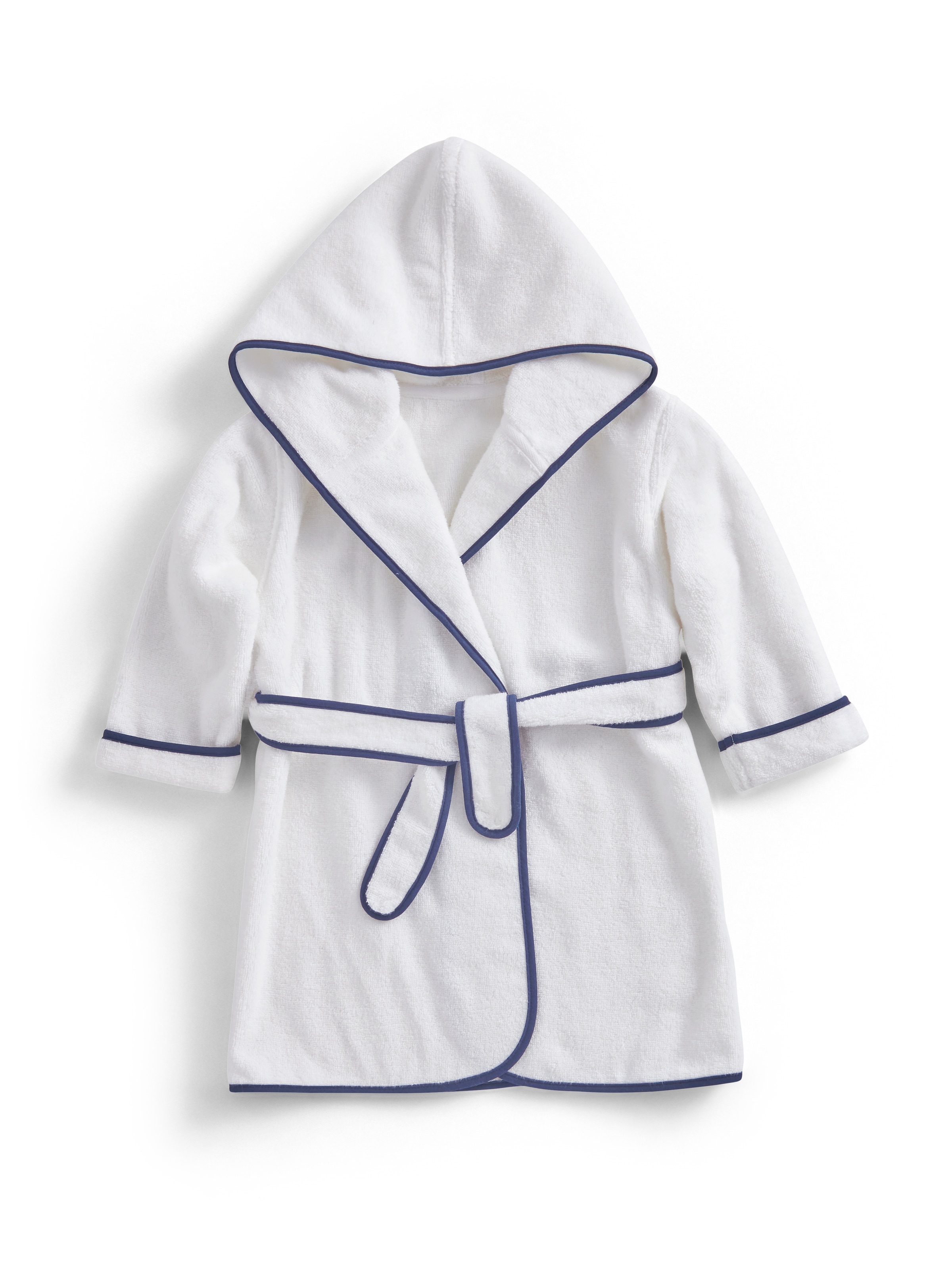CHRISTY Luxurious Cotton Hooded Childrens Bath Robe in Blue | Size: 18-24 m