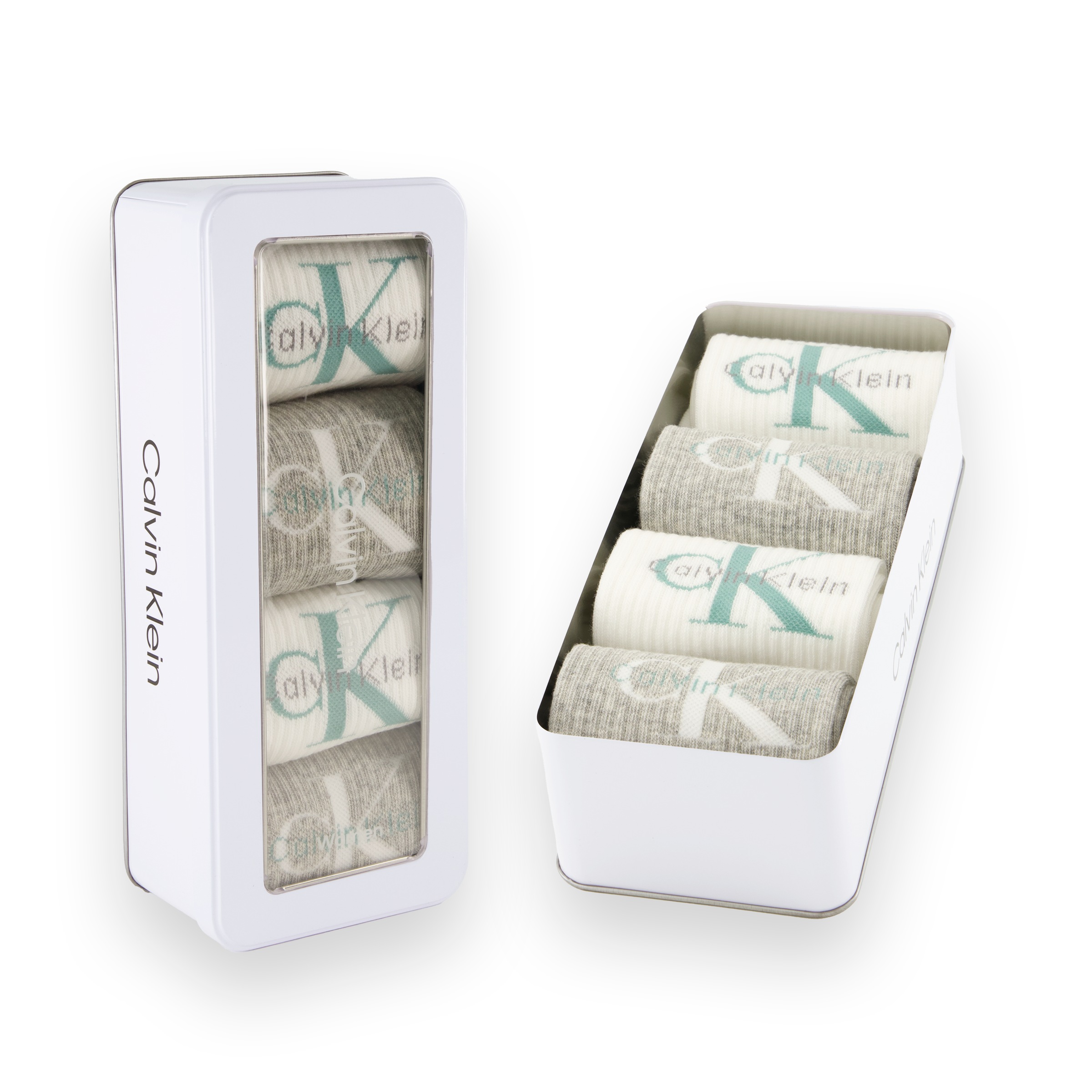 Calvin Klein Jeans Socken »CKJ WOMEN SOCK 4P GIFTBOX MONOLOGO« 4er Pack,  mit Logostickerei