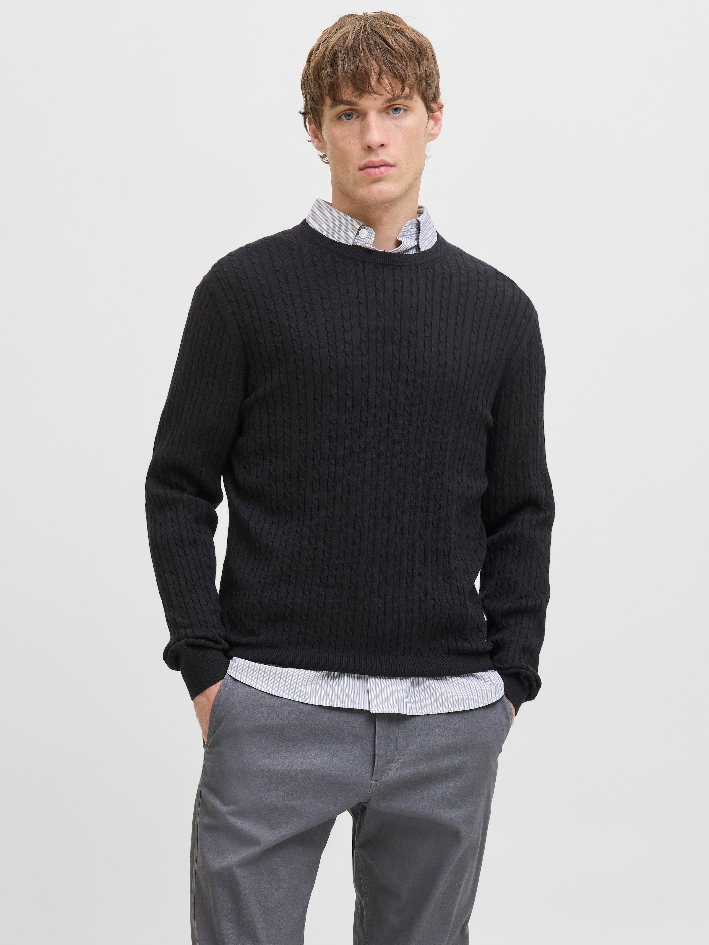 Jack & Jones Strickpullover »JJEEMIL KNIT CABLE CREW NECK NOOS«