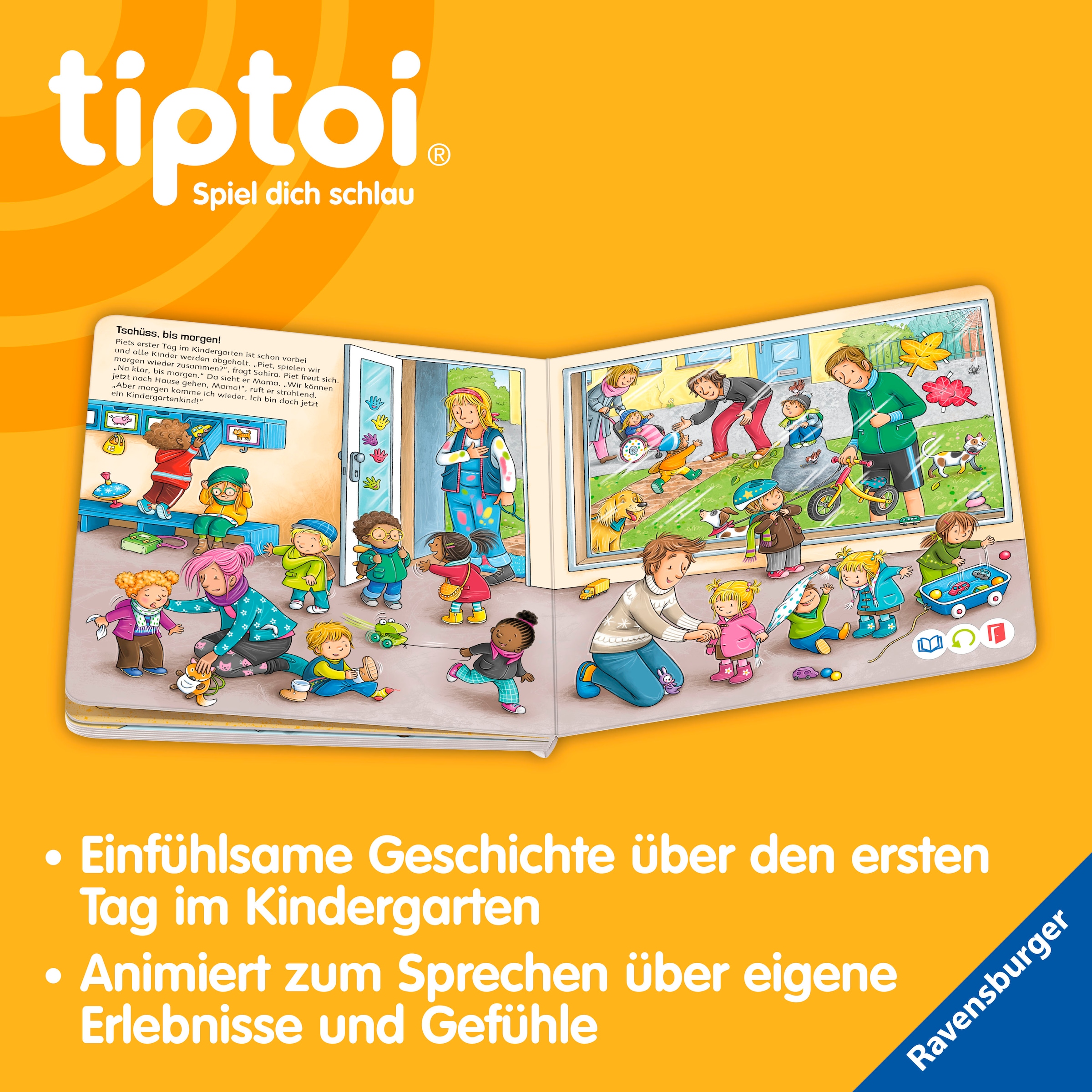 Ravensburger Kinderbuch »tiptoi® Abenteuer Großwerden - Piet kommt in den Kindergarten« Made in Europe