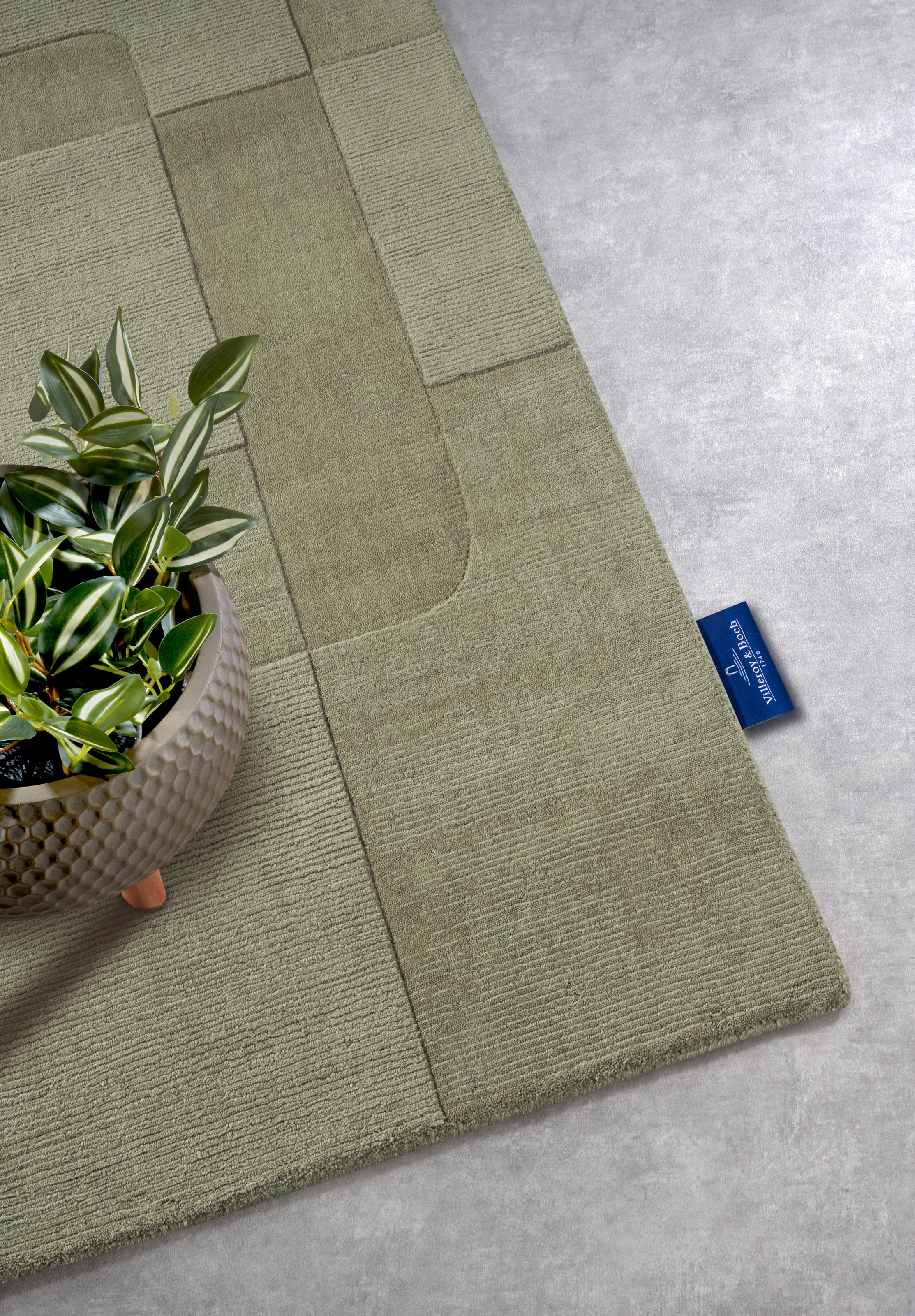 Villeroy & Boch Wollteppich »Charlotte«, rechteckig, 10 mm Höhe, Läufer, Handgewebt, Wolle, Natur, Läufer, Wohnzimmer, Geometrie