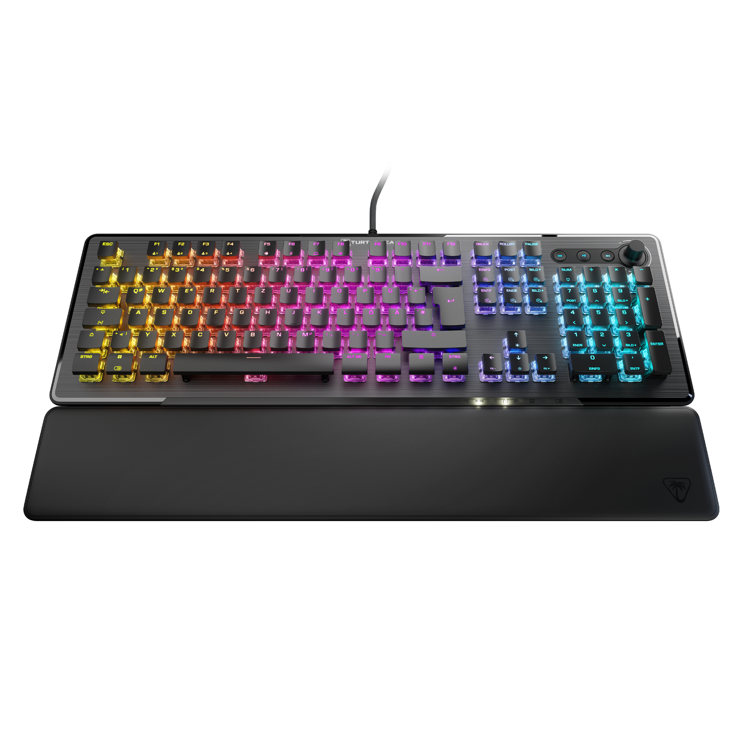 Turtle Beach Gaming-Tastatur »Vulcan II, Tactile«, (Lautstärkeregler-Funktionstasten-Profil-Speicher-Ziffernblock-verstellbare Füße-Handgelenkauflage), Tactile