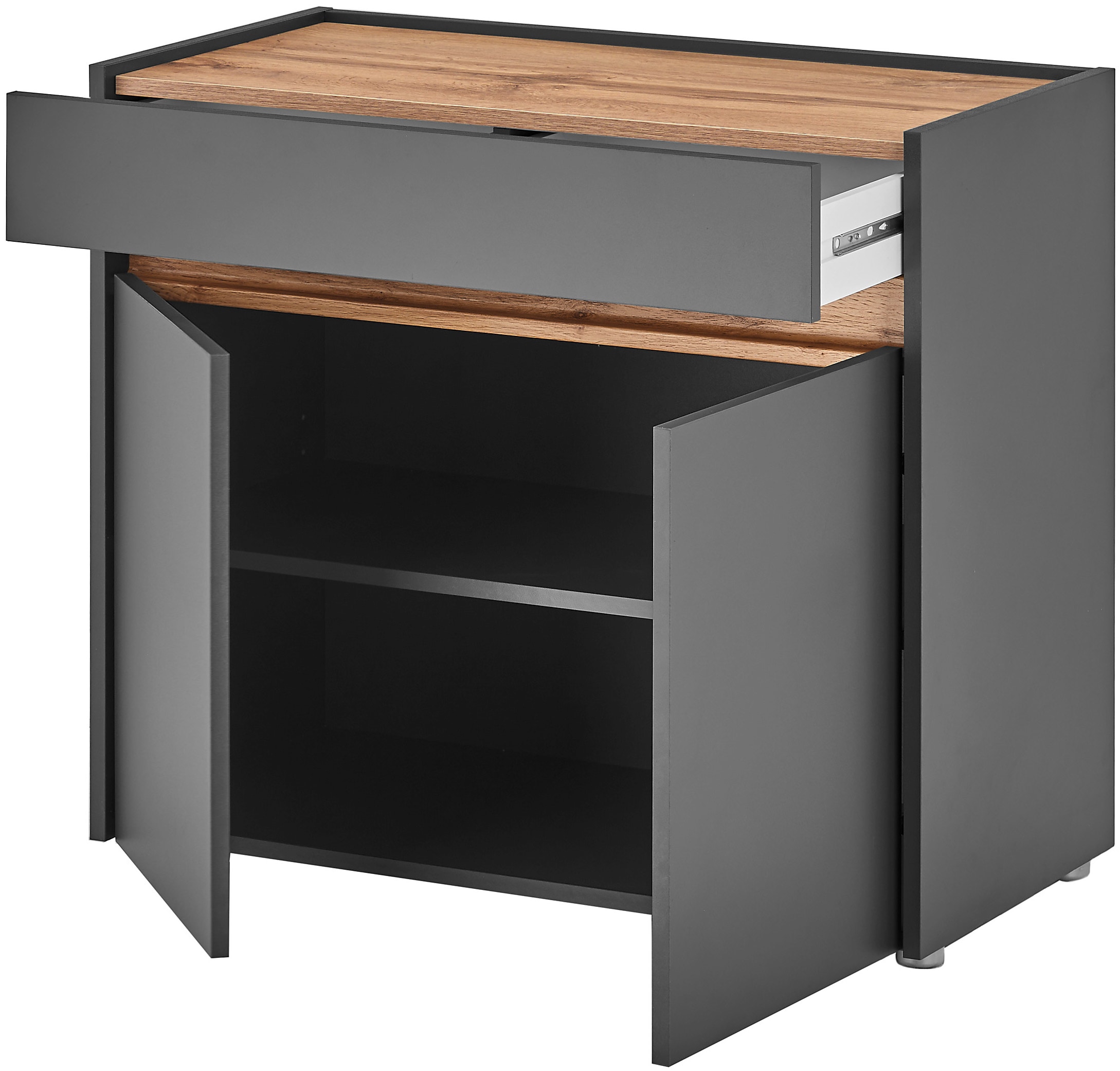 INOSIGN Kommode »GIRON/ CiTY, Schrank in Wotan Eiche, Sideboard im modernen Design«, in zwei Farben erhältlich, 2 Türen, 1 Schubkasten, 80 cm breit