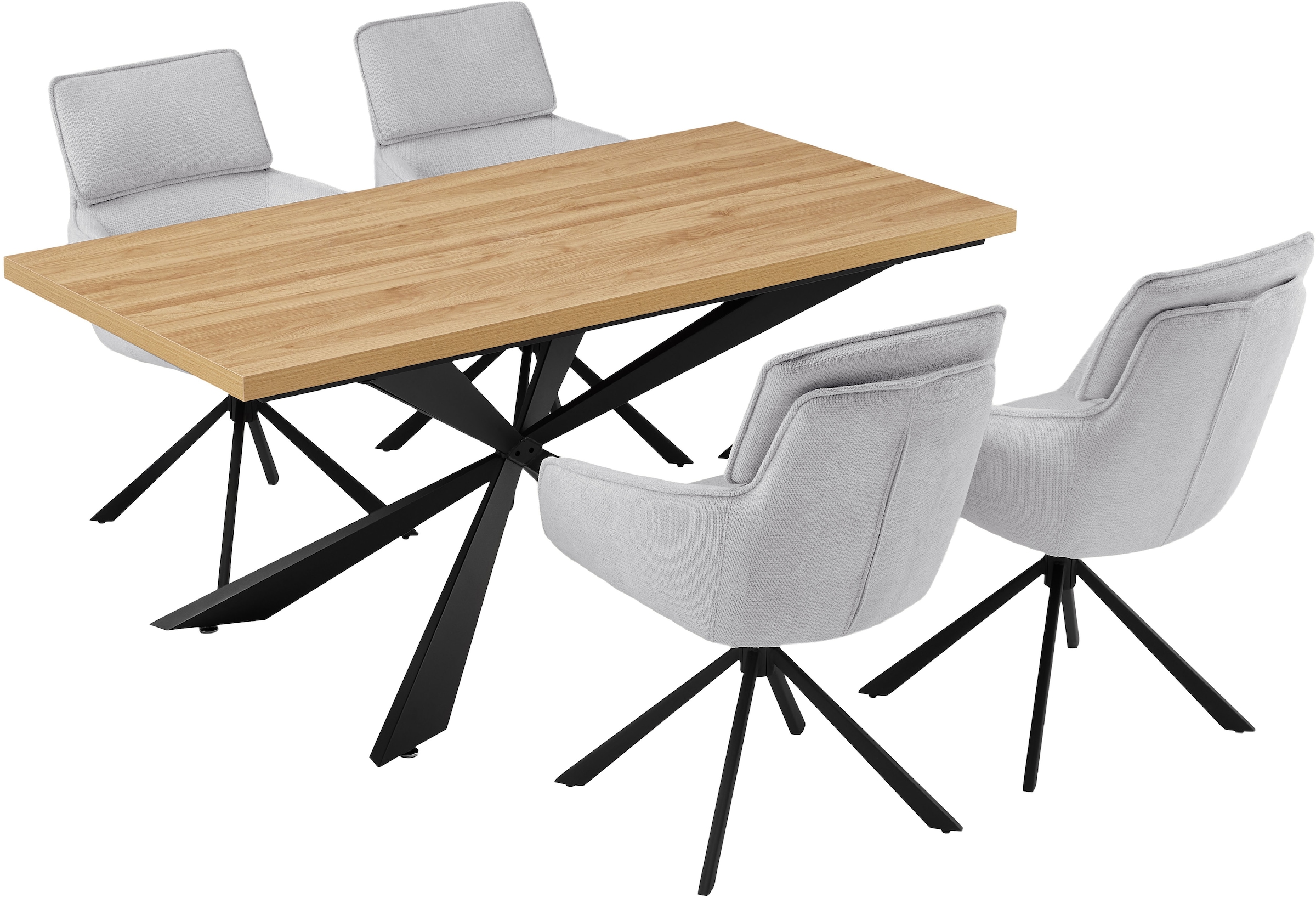 Home affaire Esszimmerstuhl »Cusey«, 1 St., Webstoff, mit 360° Metallfuß, Komfort-Rückenlehne und hautfreundlichem Webstoff