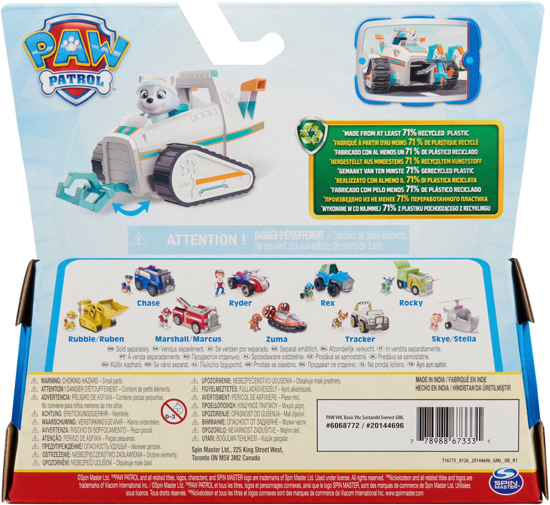 Spin Master Spielzeug-Auto »Paw Patrol - Sust. Basic Vehicles Everest«, zum Teil aus recycelten Material