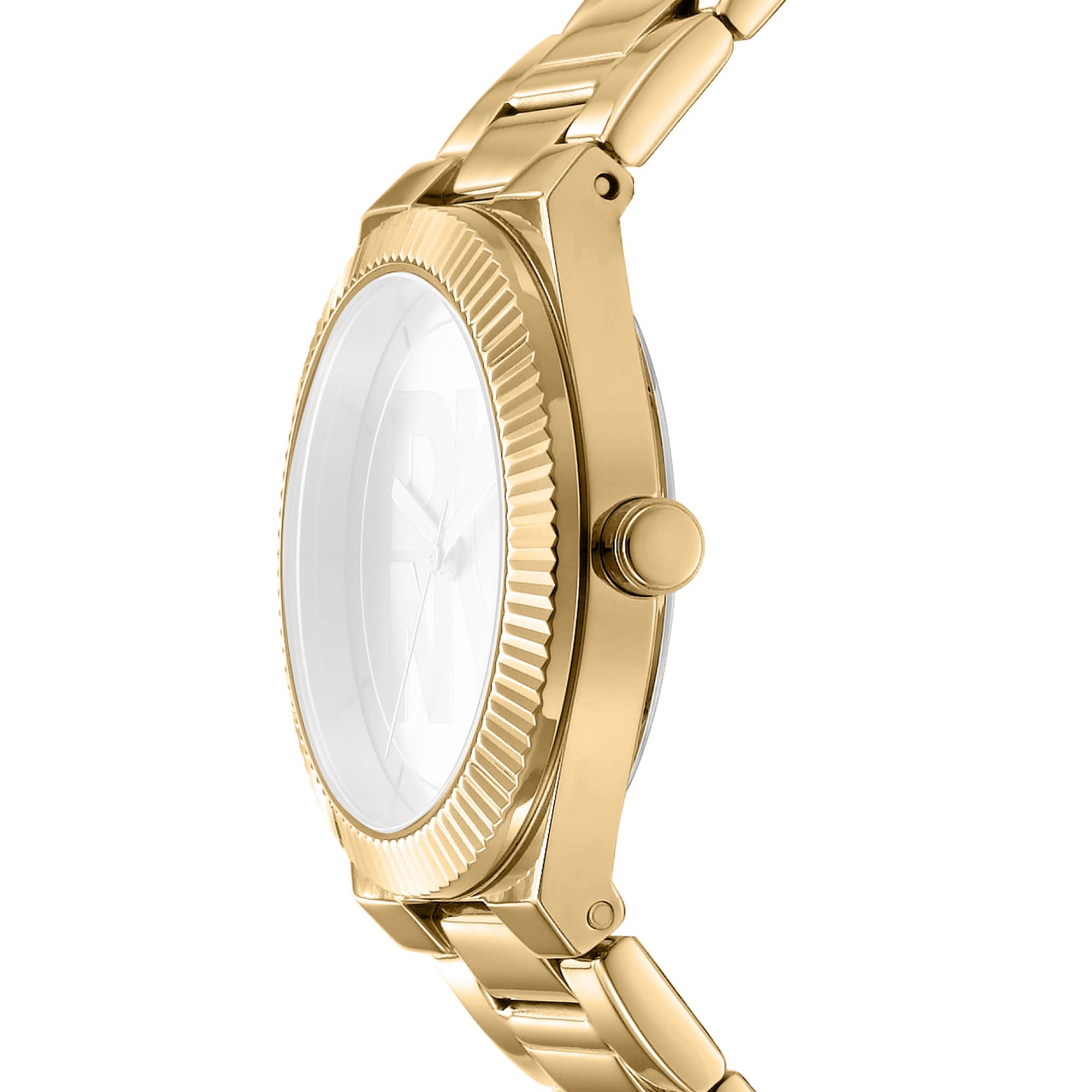 DKNY Quarzuhr »Logo watch« Armbanduhr, Damenuhr, Edelstahlarmband, analog