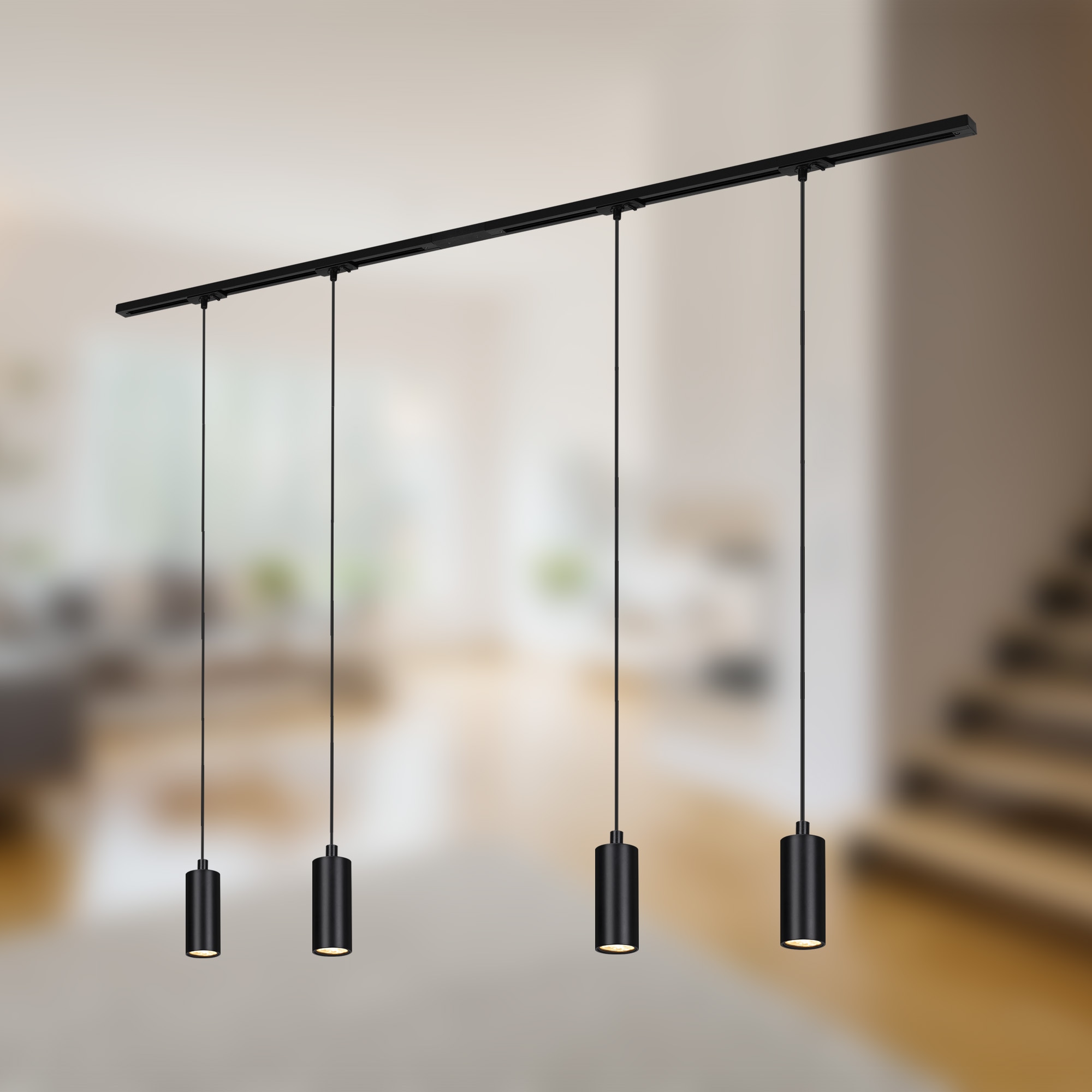 Briloner Leuchten Schienensystem-Sets »RAIL« LED-Board 7 Stk. Schienensystem Rail 1,5 m Schwarz 4,5W Decke Wohnzimmer Büro Küche