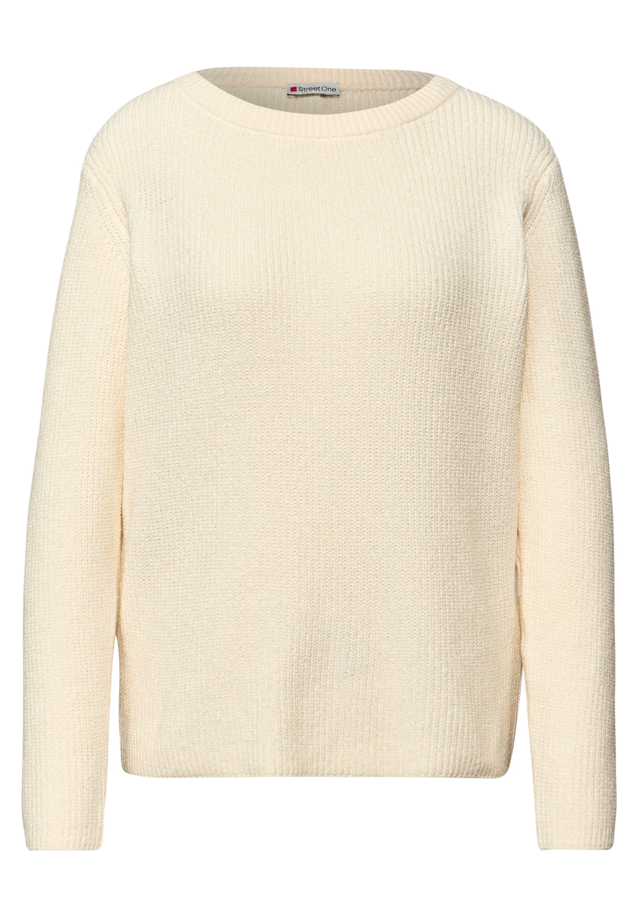 STREET ONE Strickpullover Chenille Pullover mit U-Boot-Auschnitt