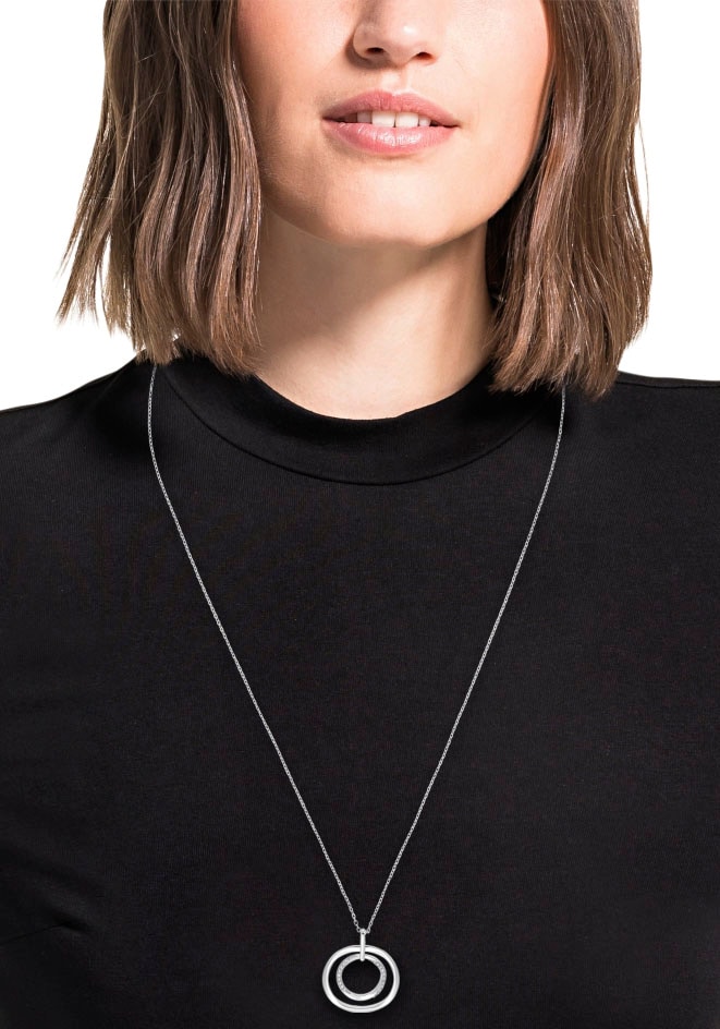 Amor Kette mit Anhänger »Circles, 2022057«, mit Zirkonia (synth.)
