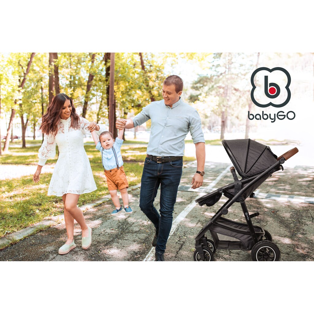 BabyGo Kombi-Kinderwagen »Simplex AIR 3in1, Grey melange«, 15 kg