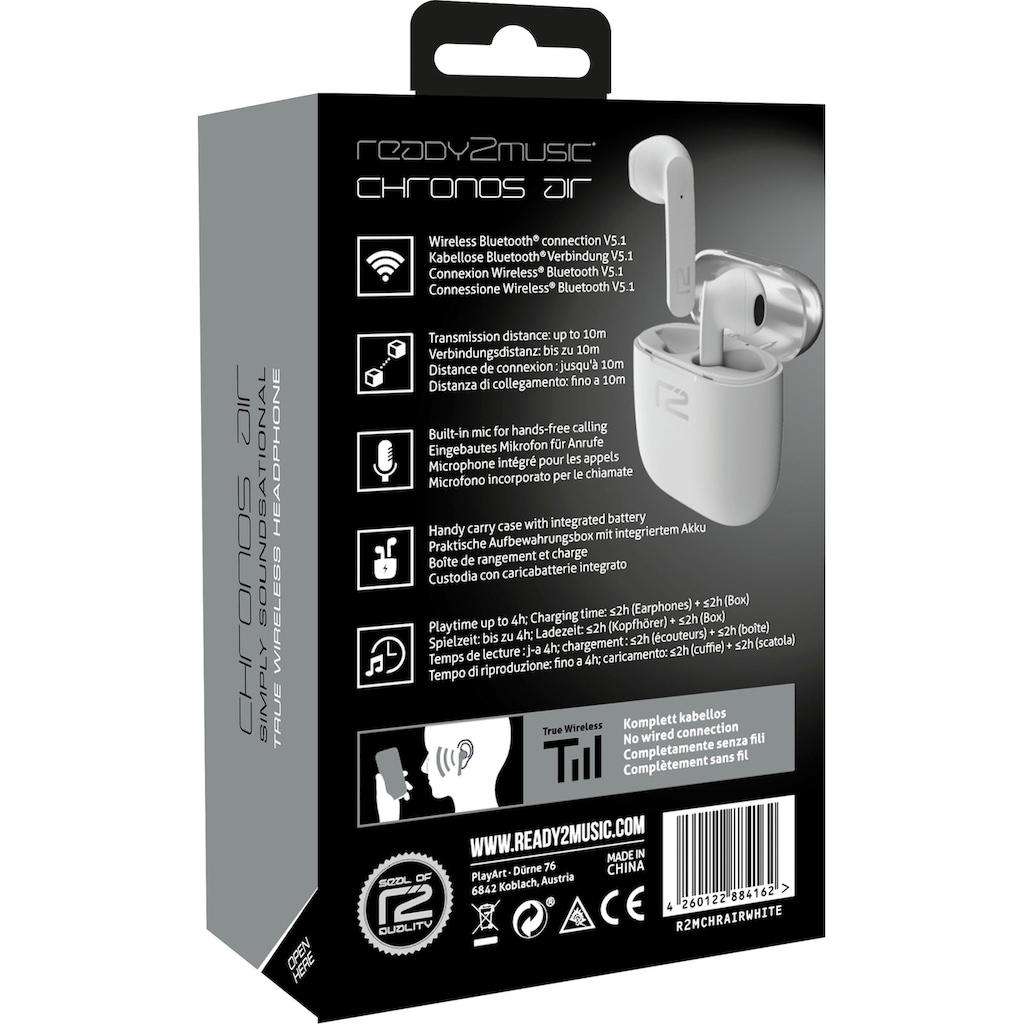 ready2music In-Ear-Kopfhörer »Chronos Air«, Bluetooth, True Wireless