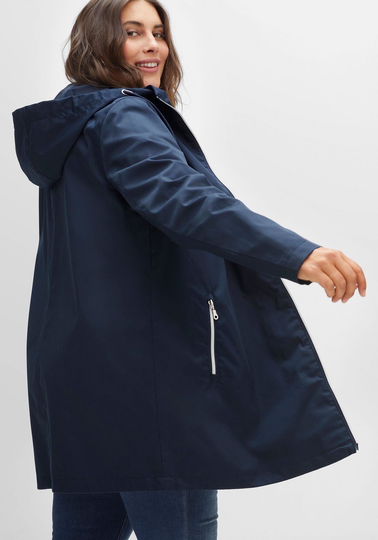 Sheego Outdoorjacke »Kapuzenjacke in A-Linie, mit Kapuze und Tunnelzug«