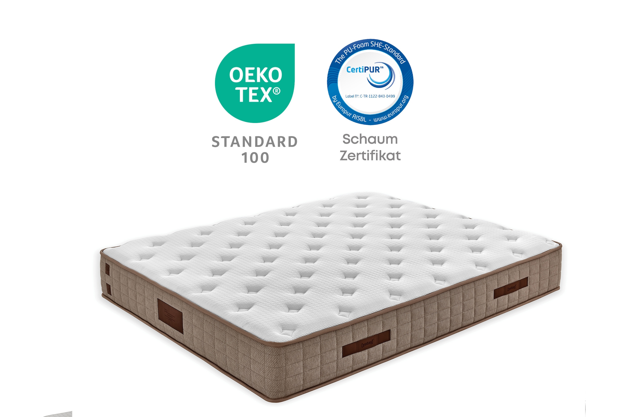 Yatas Bedding Taschenfederkernmatratze »Majestät First Class Cool& Wool«, 30 cm hoch, 406 Federn, (1 St.), spezielles Federkernsystem mit punktelastischer Unterstützung, Bezug mit Sommer- und Winterseite