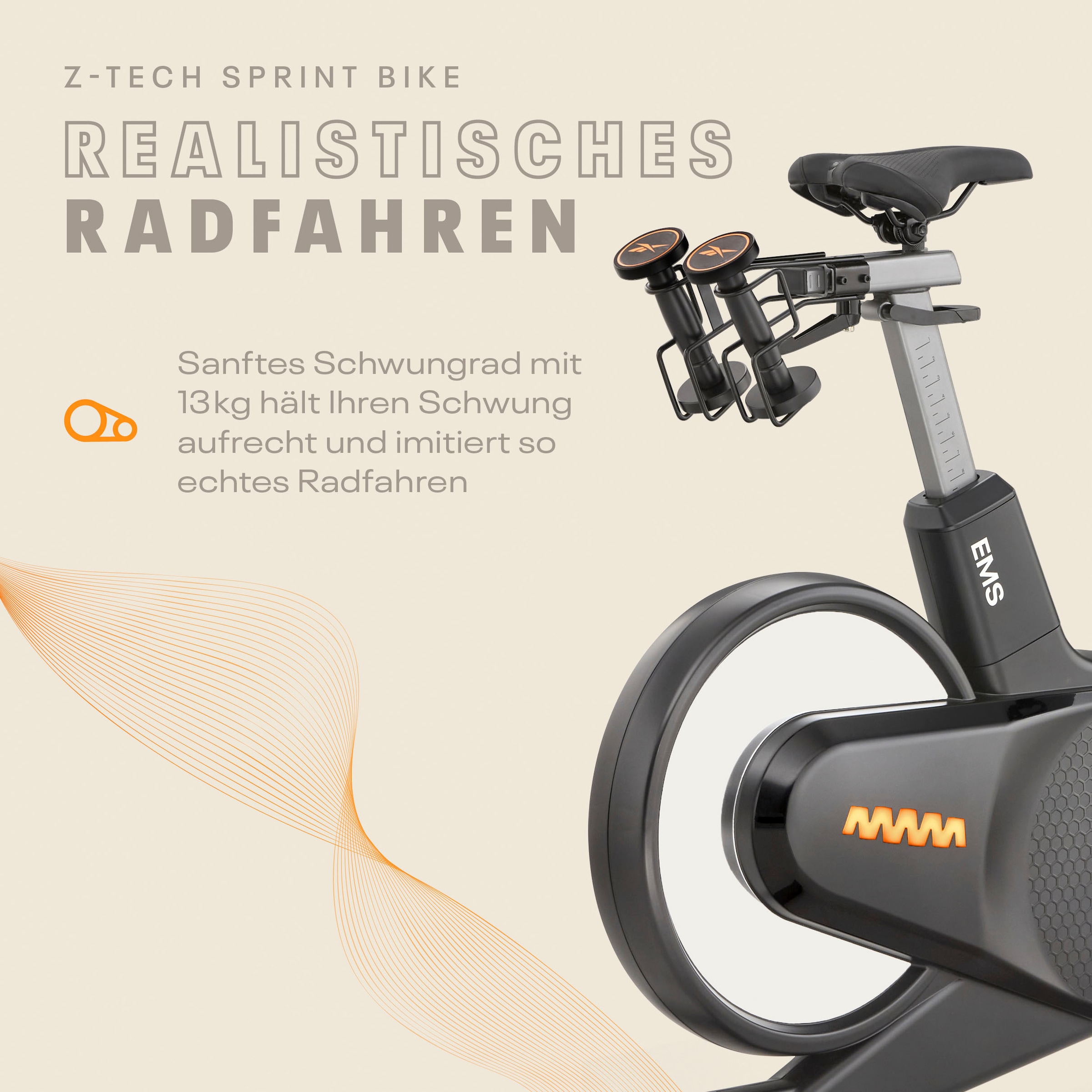 Reebok Speedbike »Z-Tech Speedbike«, (mit Tablet-Halterung), Schwungmasse ca. 9,95 kg, 50 Widerstandsstufen