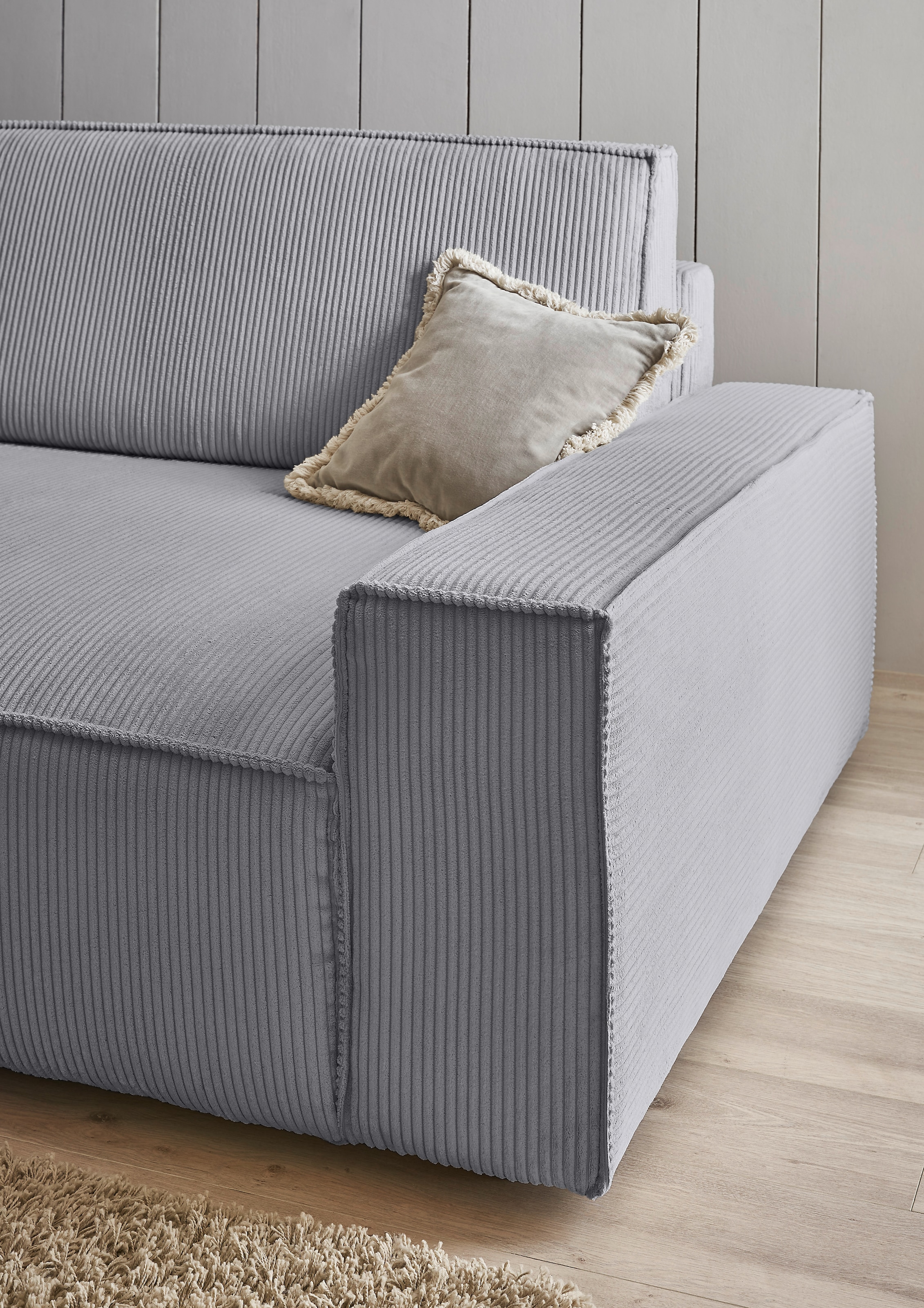 Home affaire Big-Sofa »NEU: SHERWOOD XXL, Big-Sofa (316cm), extra tiefe Sitzfläche 95 cm«, bequemer Sitzkomfort, Cord u. Leinenoptik, Kedernaht