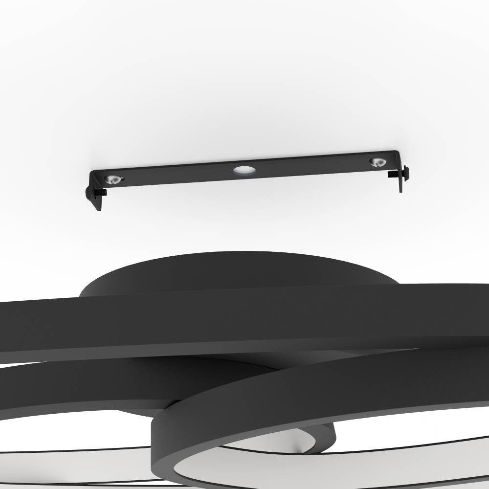 EGLO Deckenleuchte »GIANELLA Deckenlampe, Alu, Stahl und Kunststoff, IP20, Wohnzimmerlampe« LED-Modul 1 Stk. Warmweiß Wand-/Deckenleuchte, L88 x B30 x H8 cm, schwarz, 38W inkl.