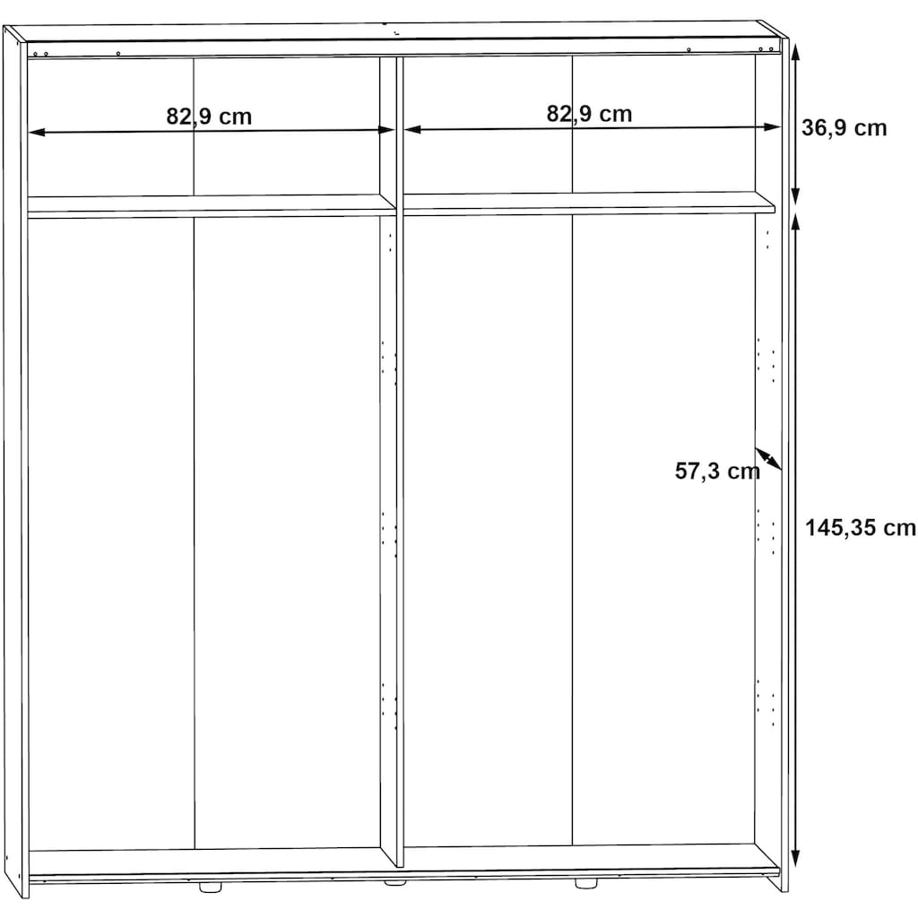 FORTE Schwebetürenschrank »Longline«, melaminbeschichtet